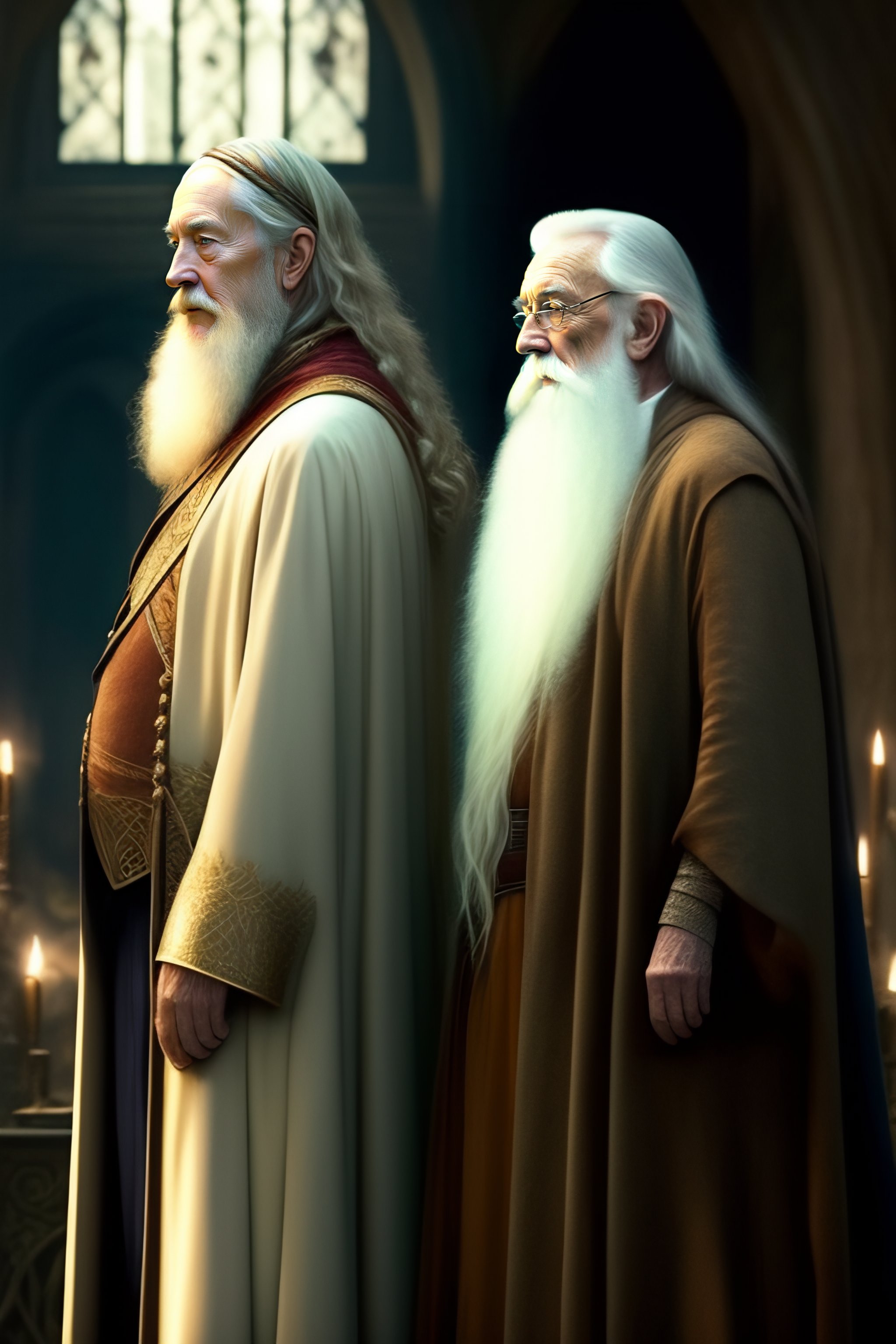 Lexica - Dumbledore and Gandalf standing front to each other, little ...