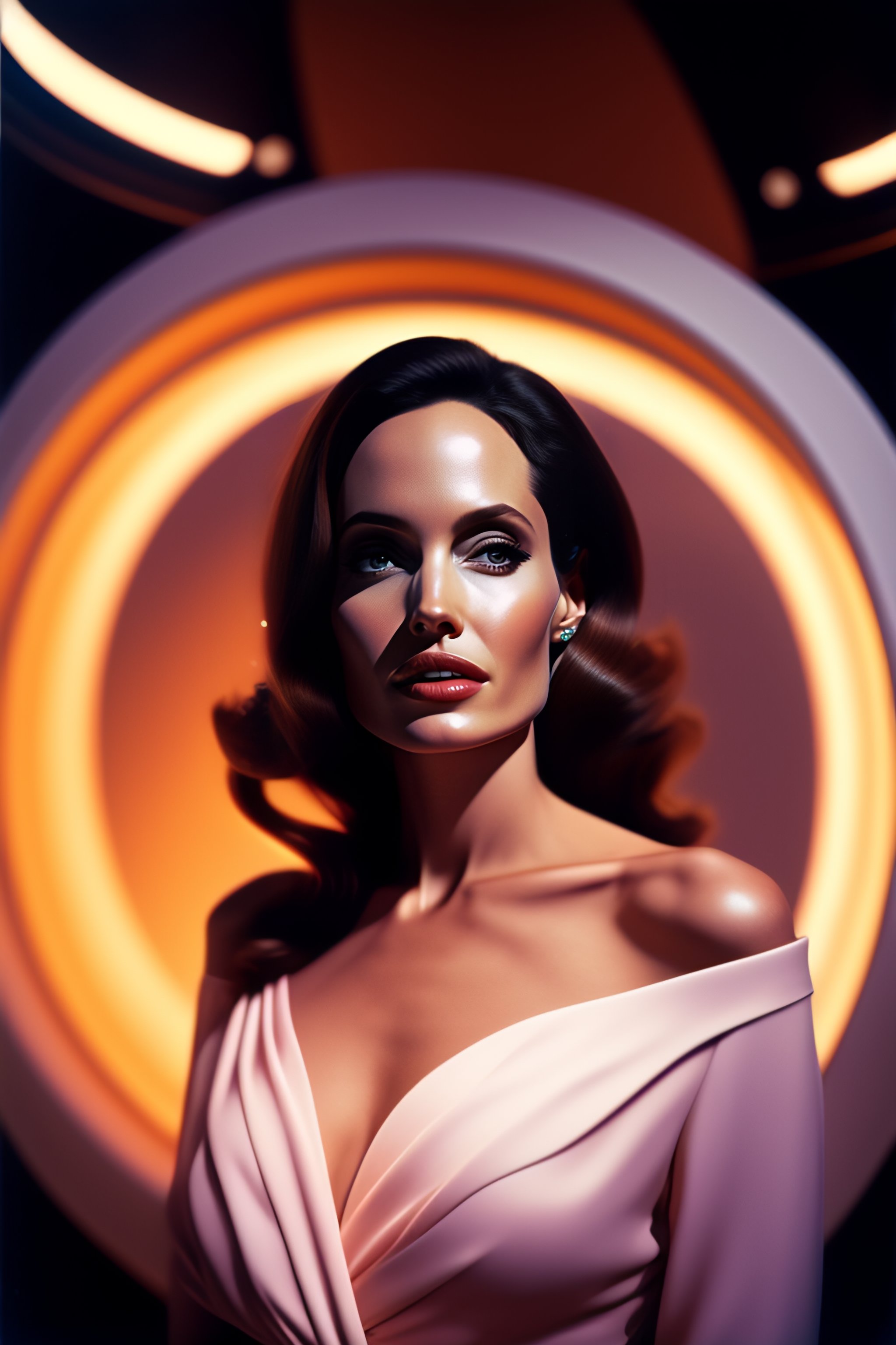 Lexica Angelina Jolie, colour film 35mm 1976, pulp sci fi, directed