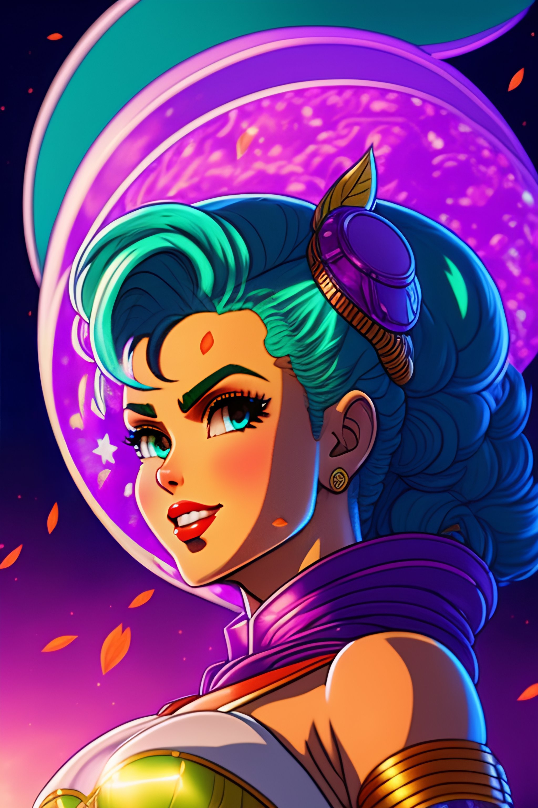 Lexica - Bulma in she-ra style. Falling leaves background; 200mm ...