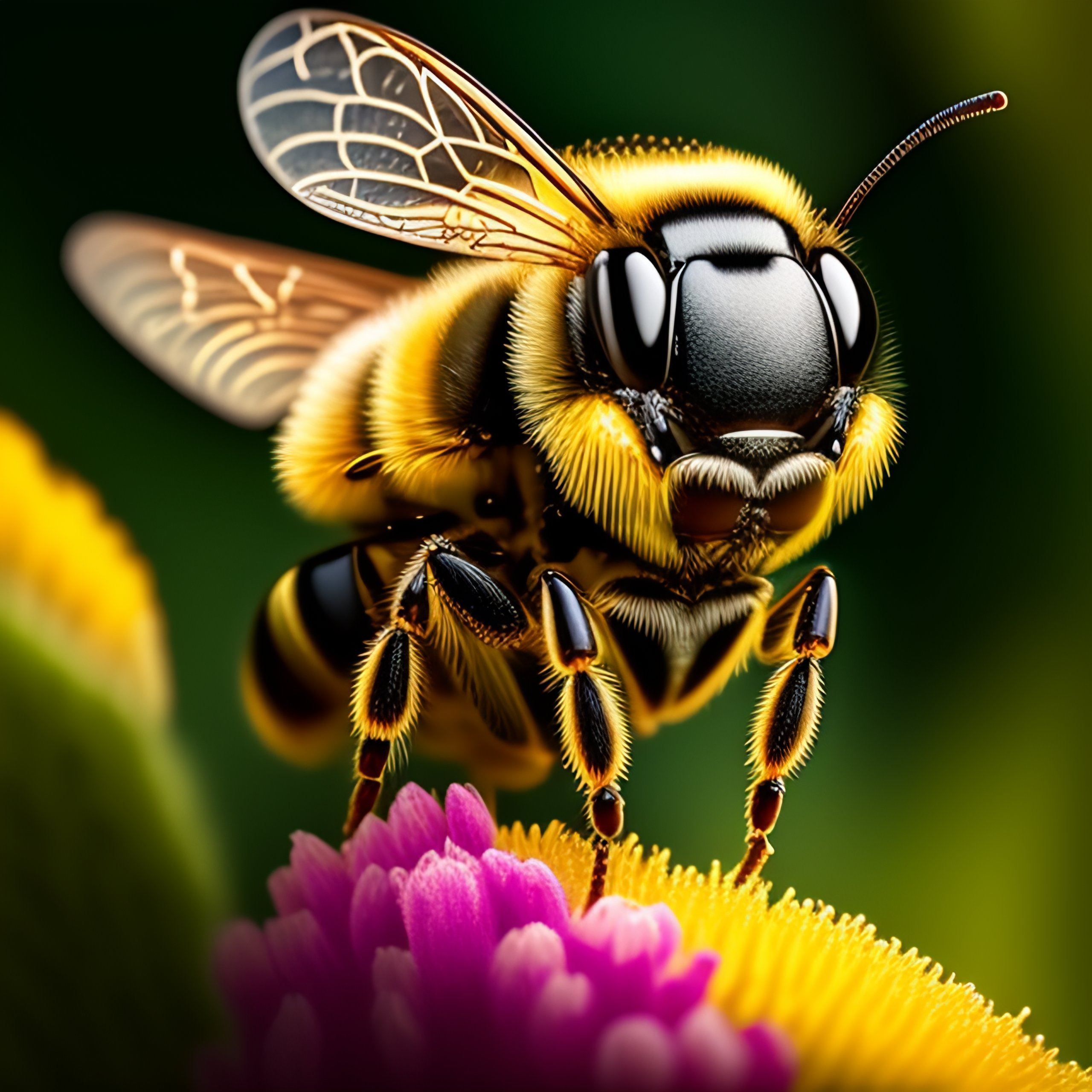 Lexica Buzzy bee chasing around a wasp chasing him out the meadow