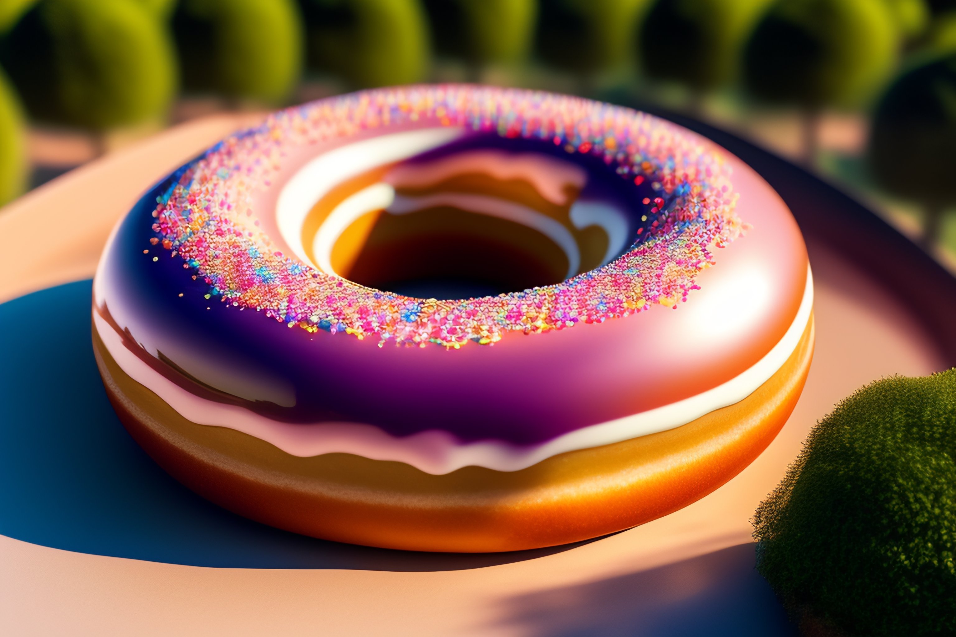 Lexica Apple Park headquarters doughnut with sprinkles in California