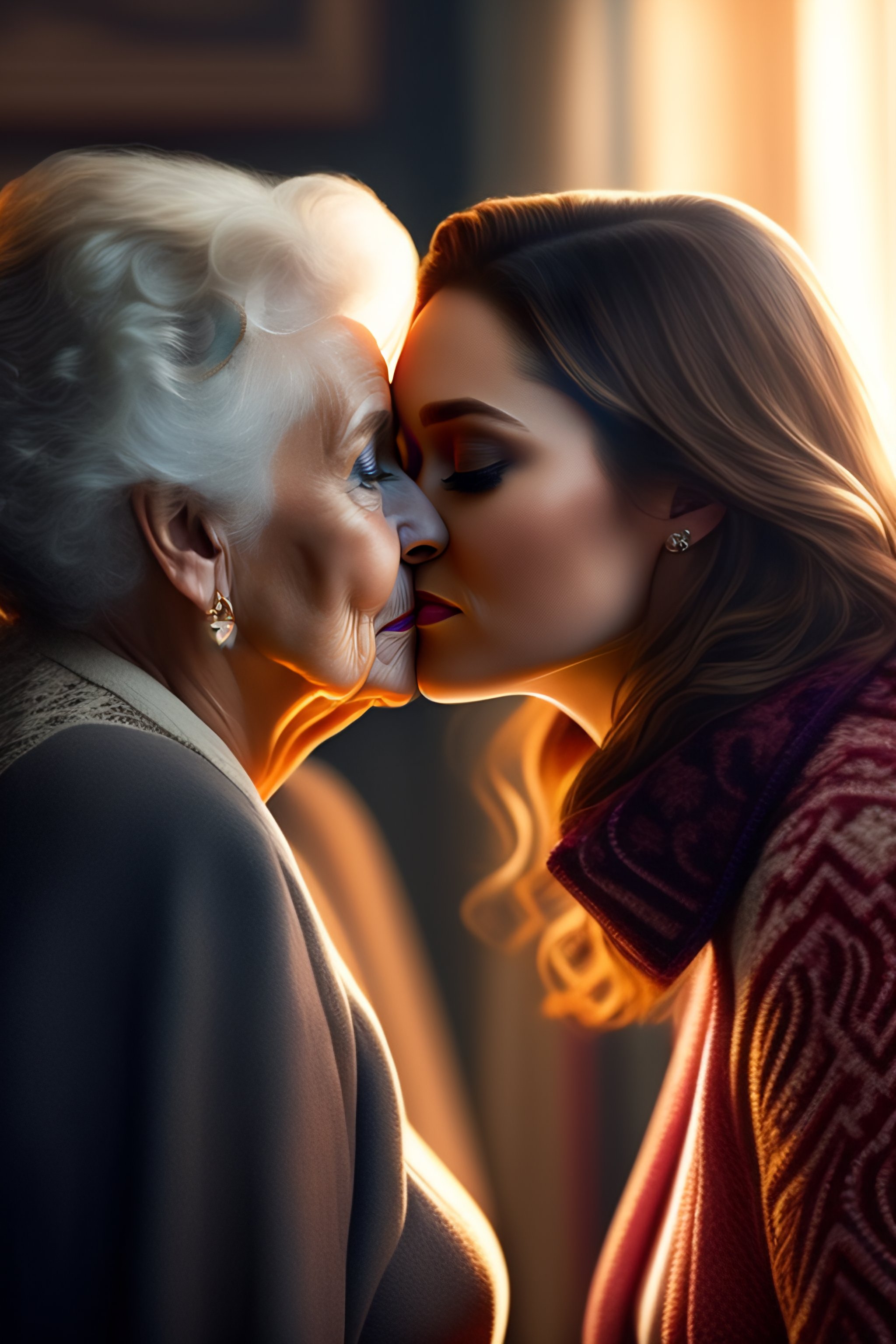 Lexica Elizabeth Olsen Kiss Old Woman Bedroom Background Glamour Realistic 32k Ultra Hd 