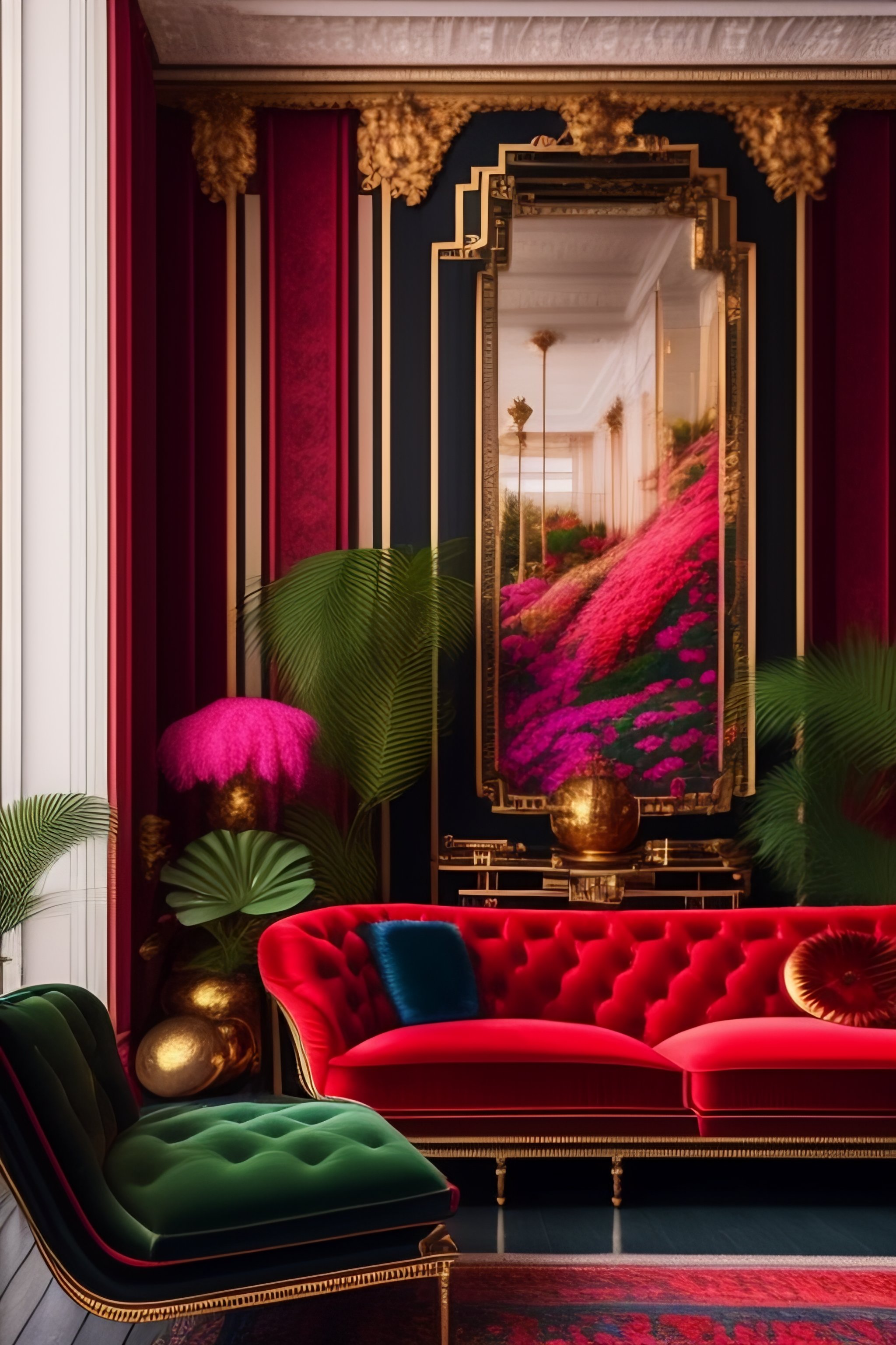 Lexica - Photo by Architectural Digest: Maximalist red {vaporwave ...