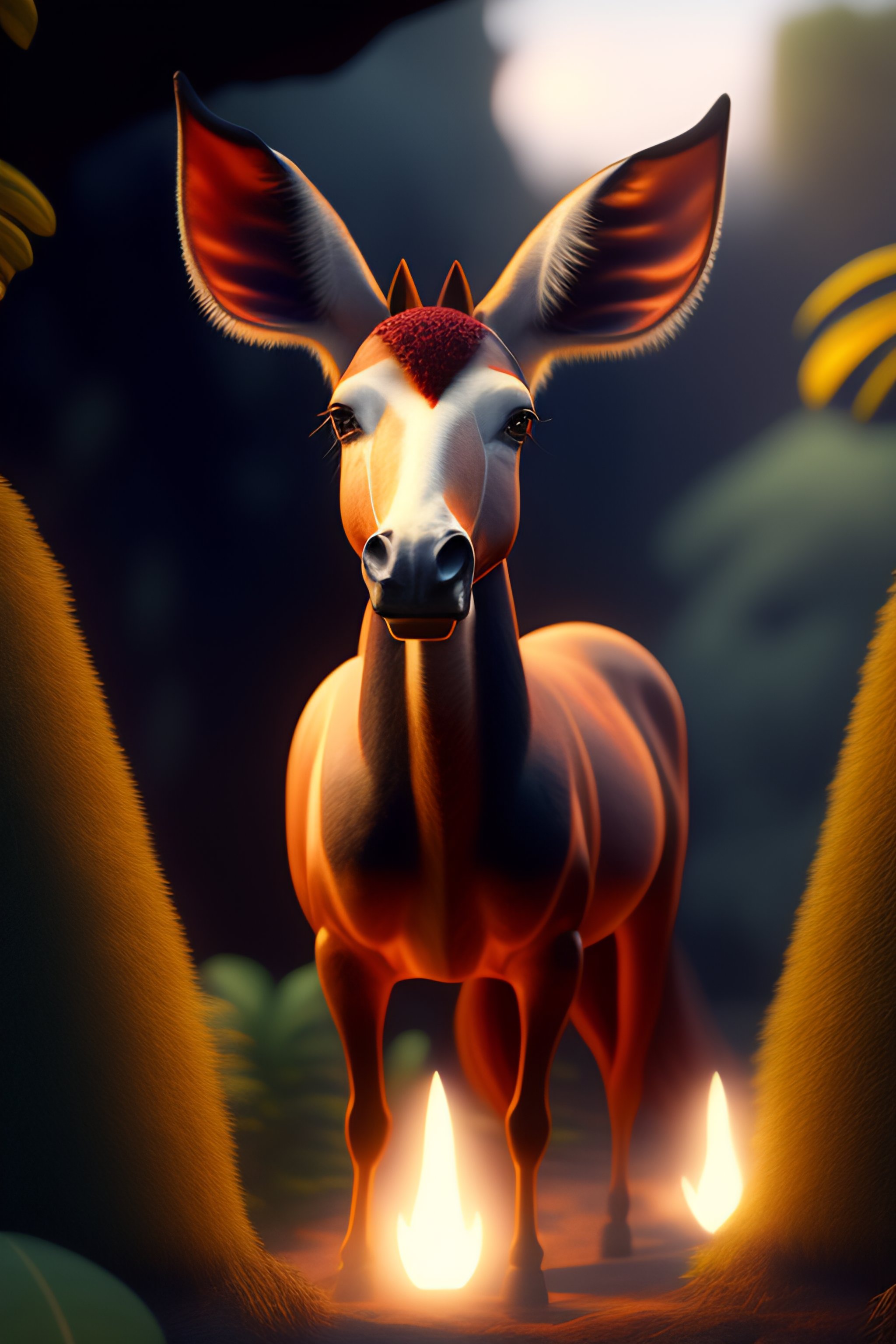 Lexica - A mule without hair and flames for its head by pixar in the ...