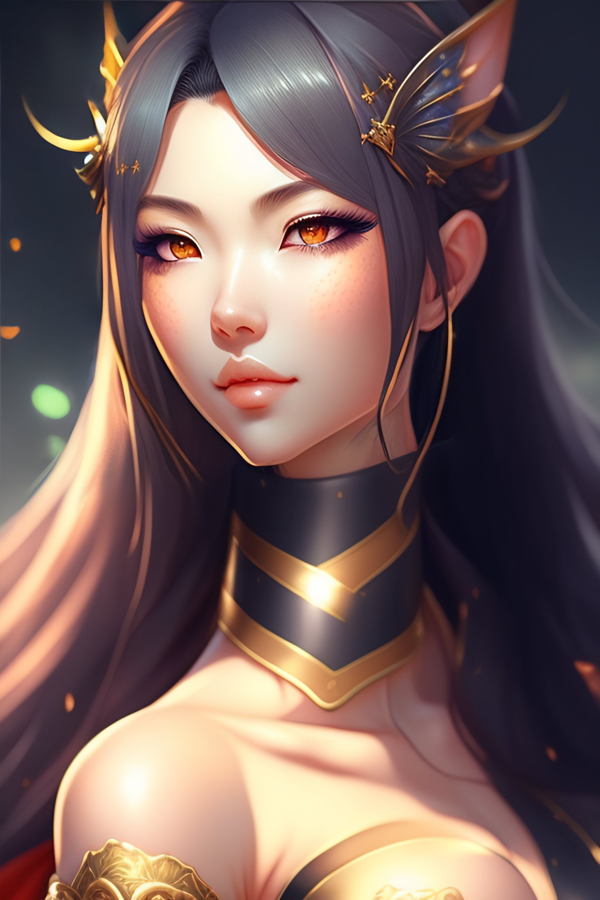 Lexica - Character concept art of an anime dragon lady | | cute - fine -  face, pretty face, realistic shaded perfect face, fine details by stanley  ar...