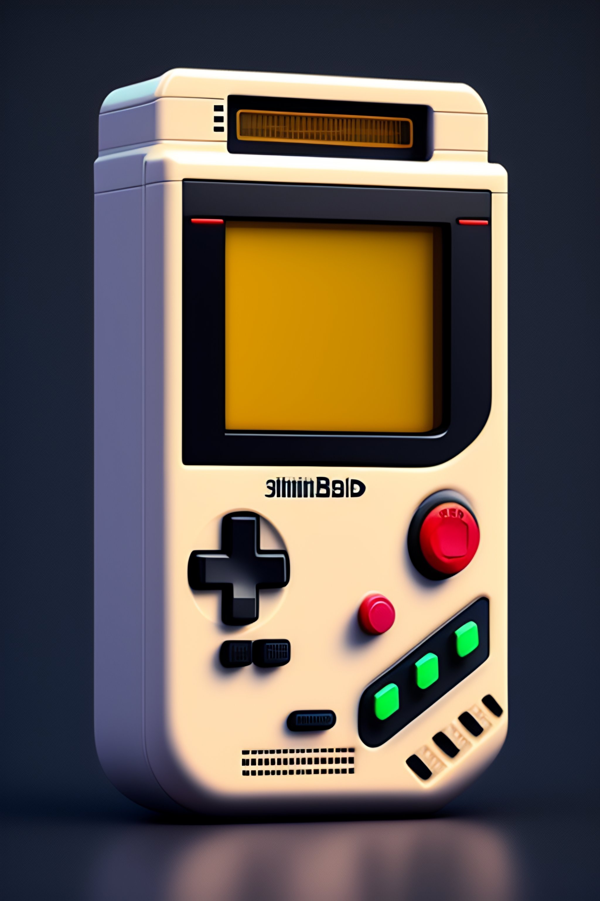 Lexica - 3D pixel retro tiny cute game boy render.