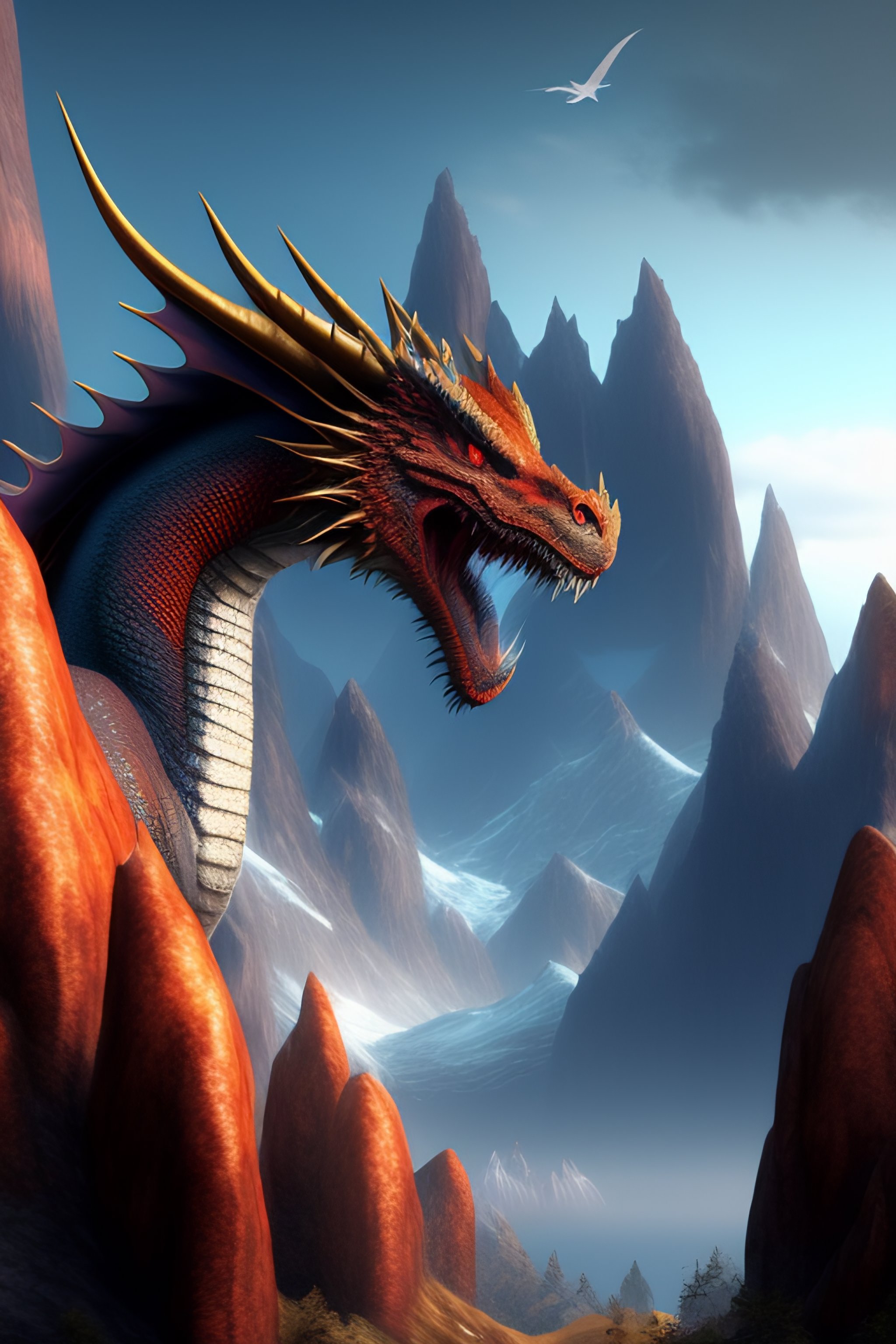 Lexica - A digital image of a realistic and terrifying dragon in a ...