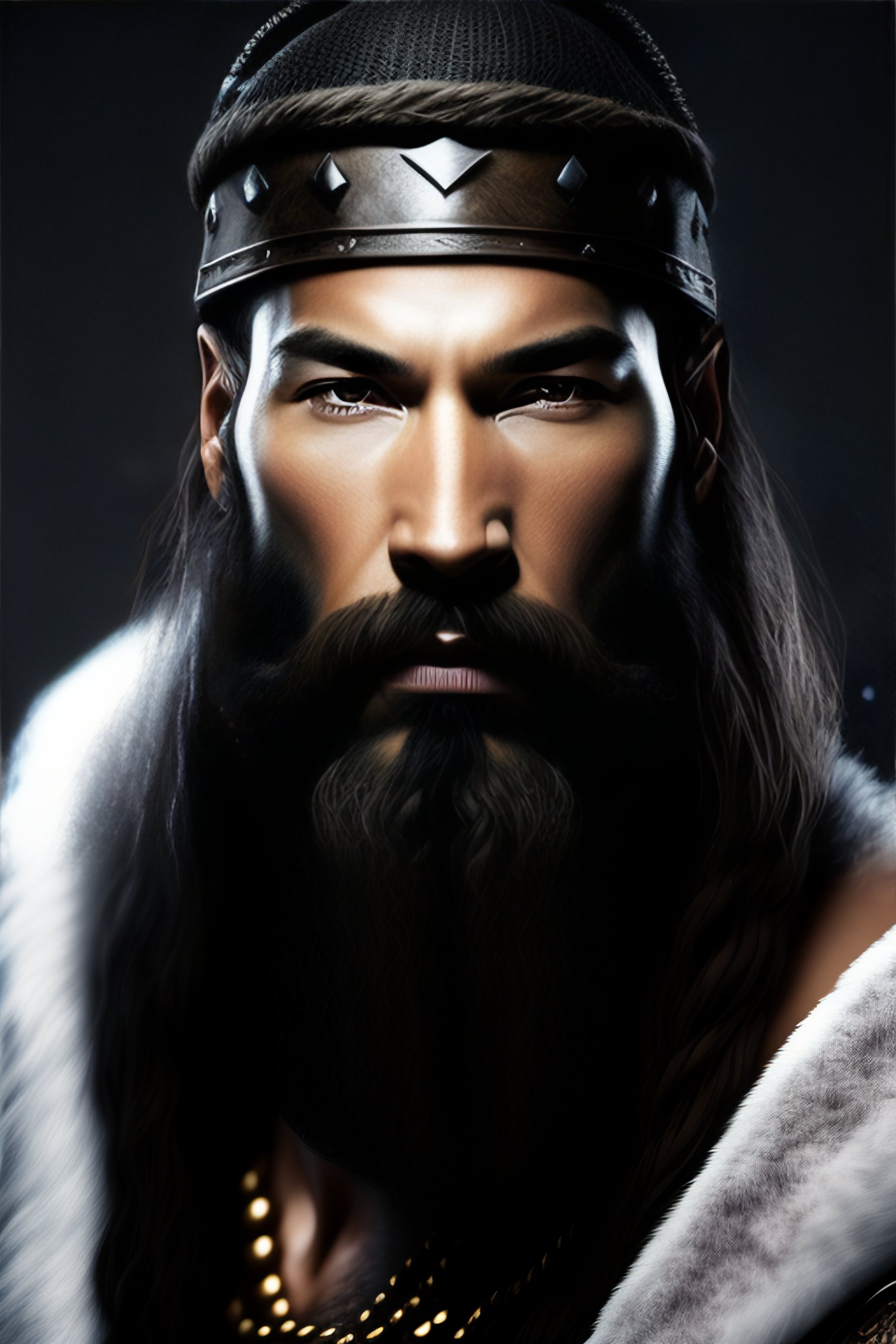Lexica - Viking man warior realistic ,black and wite ,keanu rives
