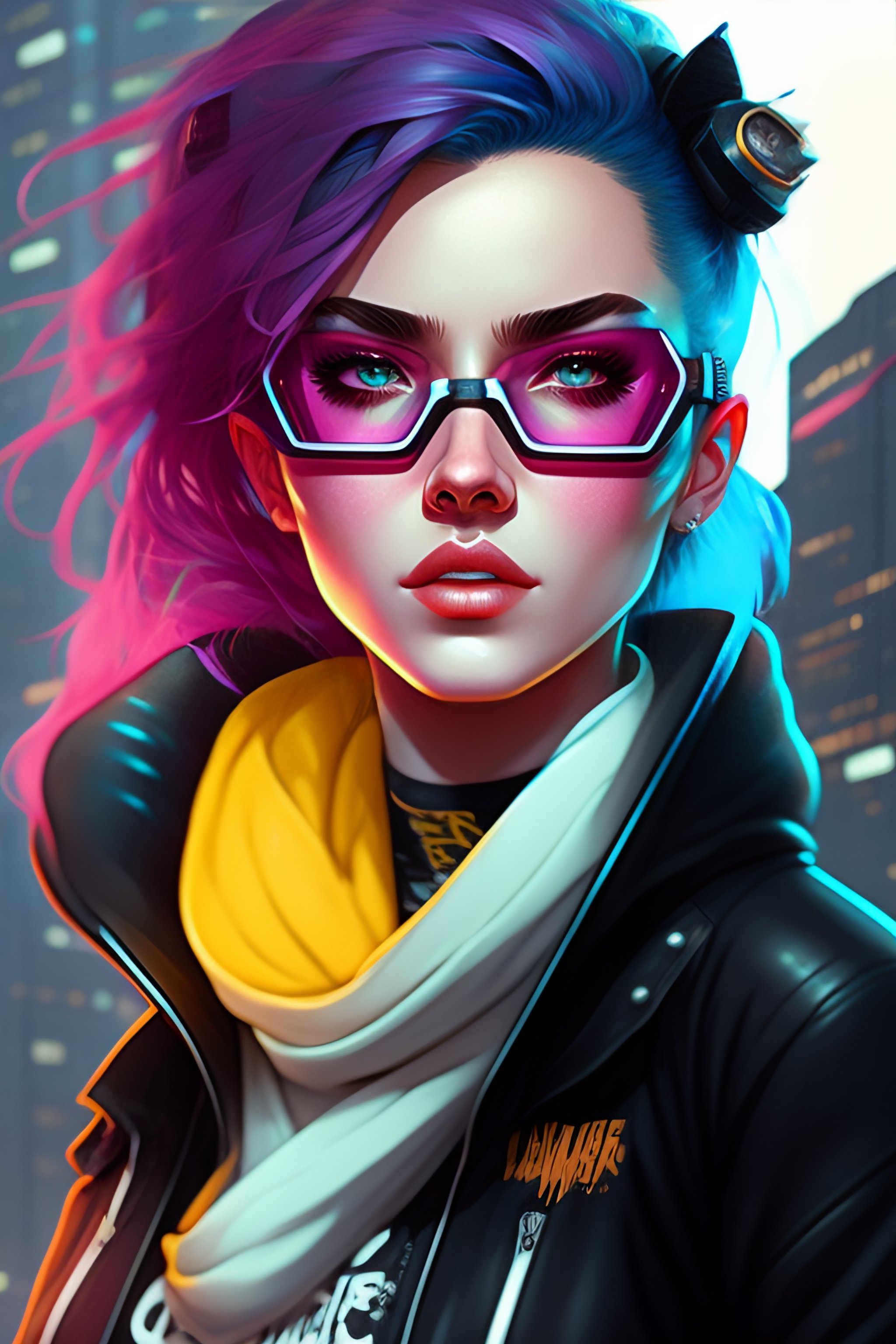 Lexica - Highly detailed portrait of a angry sewer emo punk lady ...