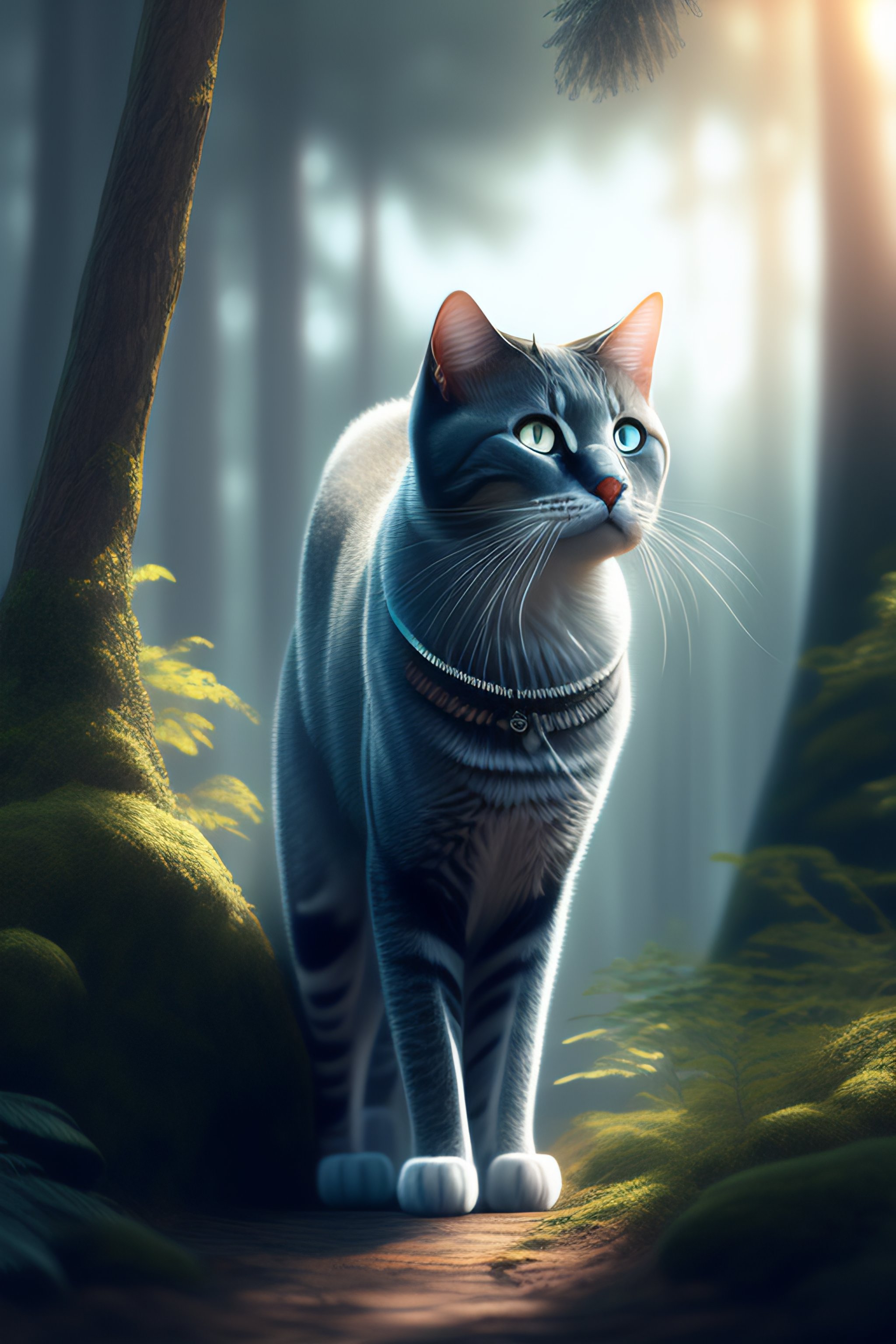 ArtStation - Cats and the forest