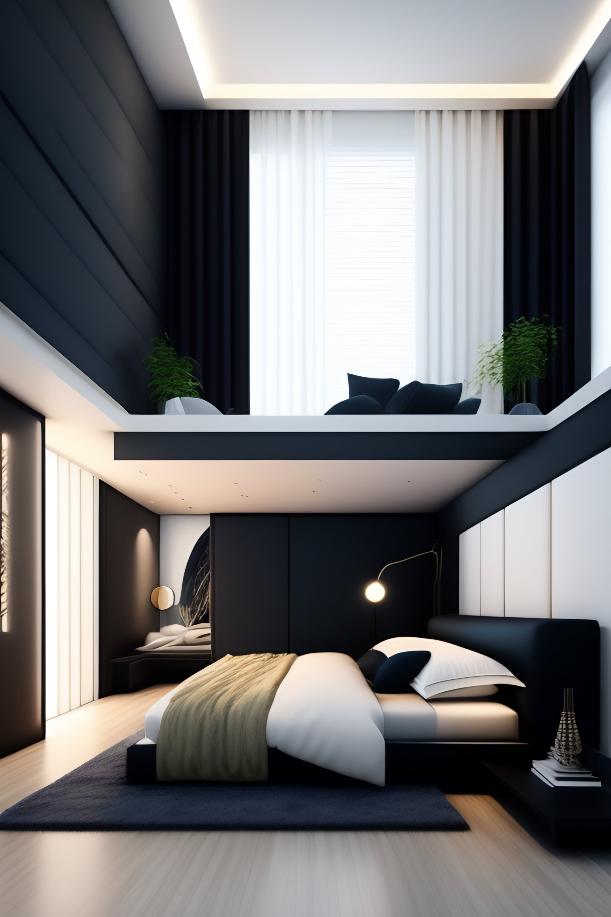 Lexica - Minimalist modern bedroom realistic