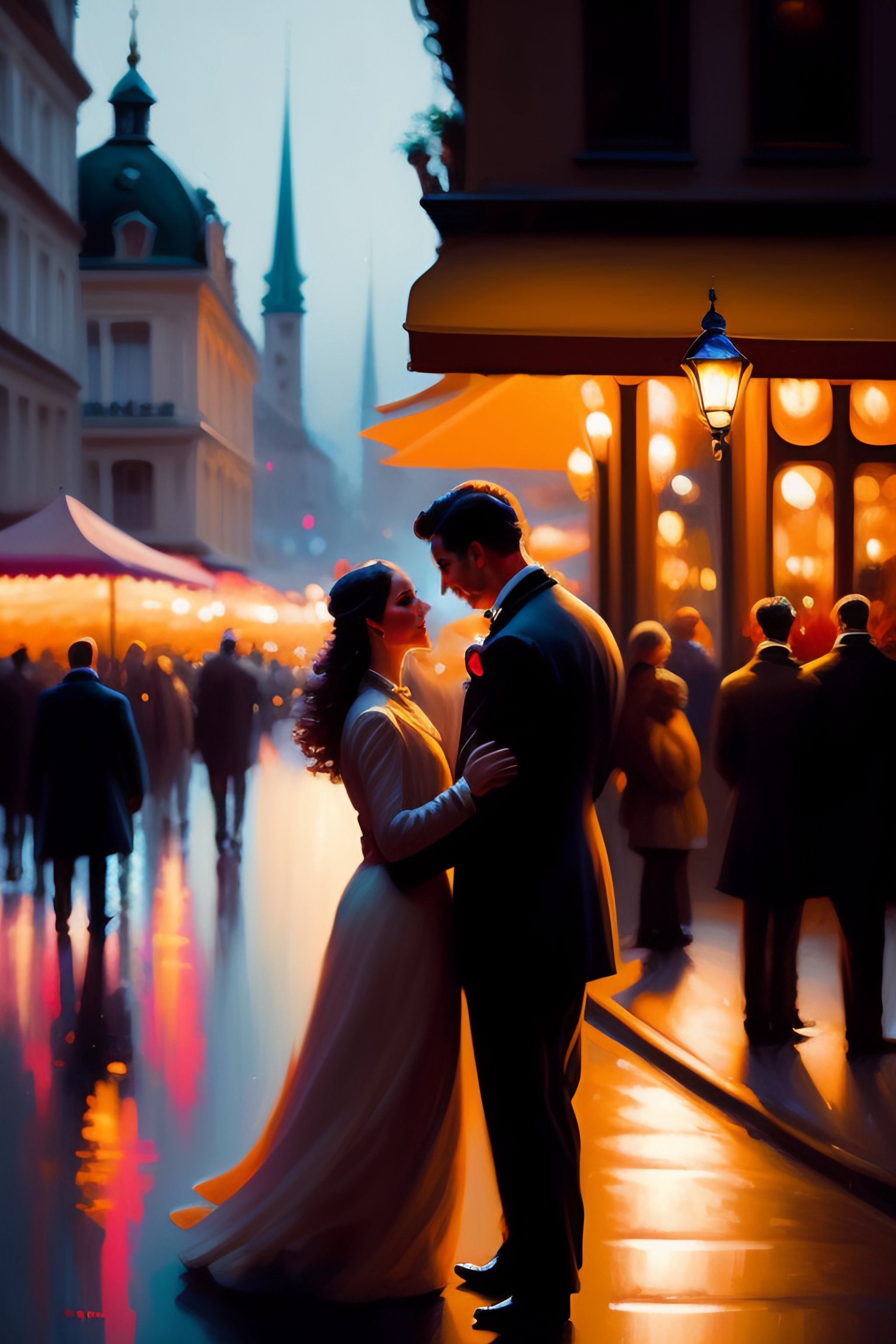 Lexica Aesthetic! stunning portrait of a dancing couple in a serene