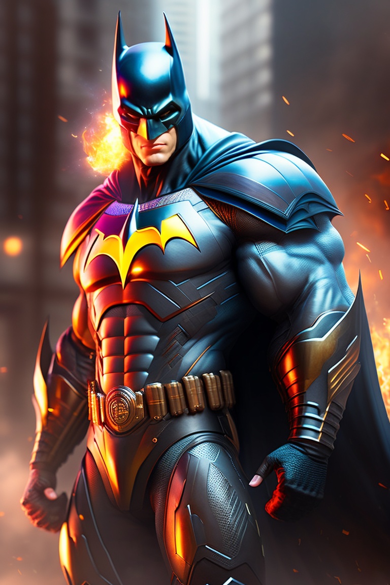 Lexica - Mutant batman, full body, background with buildings falling ...