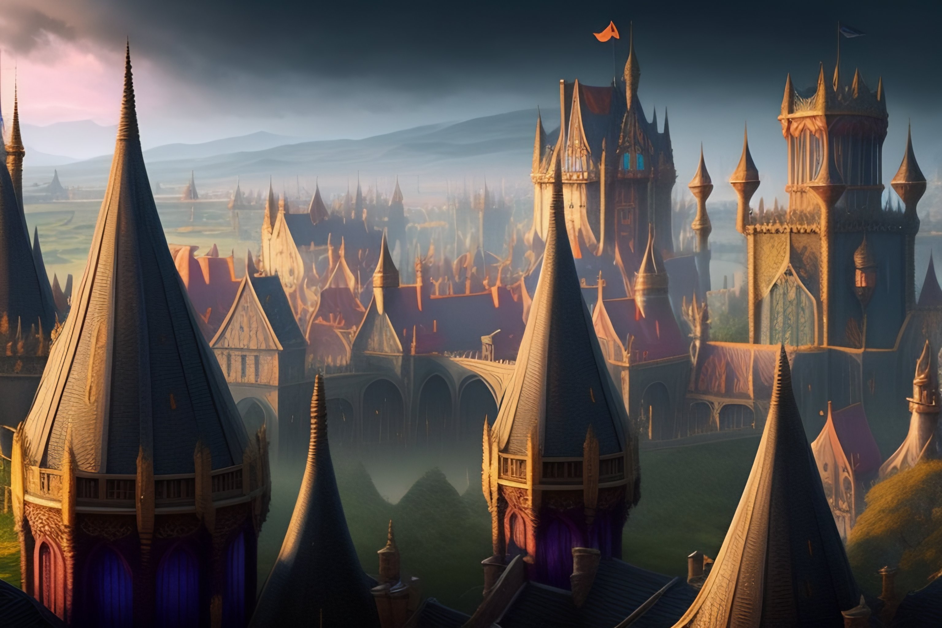 Lexica Medieval capital city fantasy huge fantasy elven castle