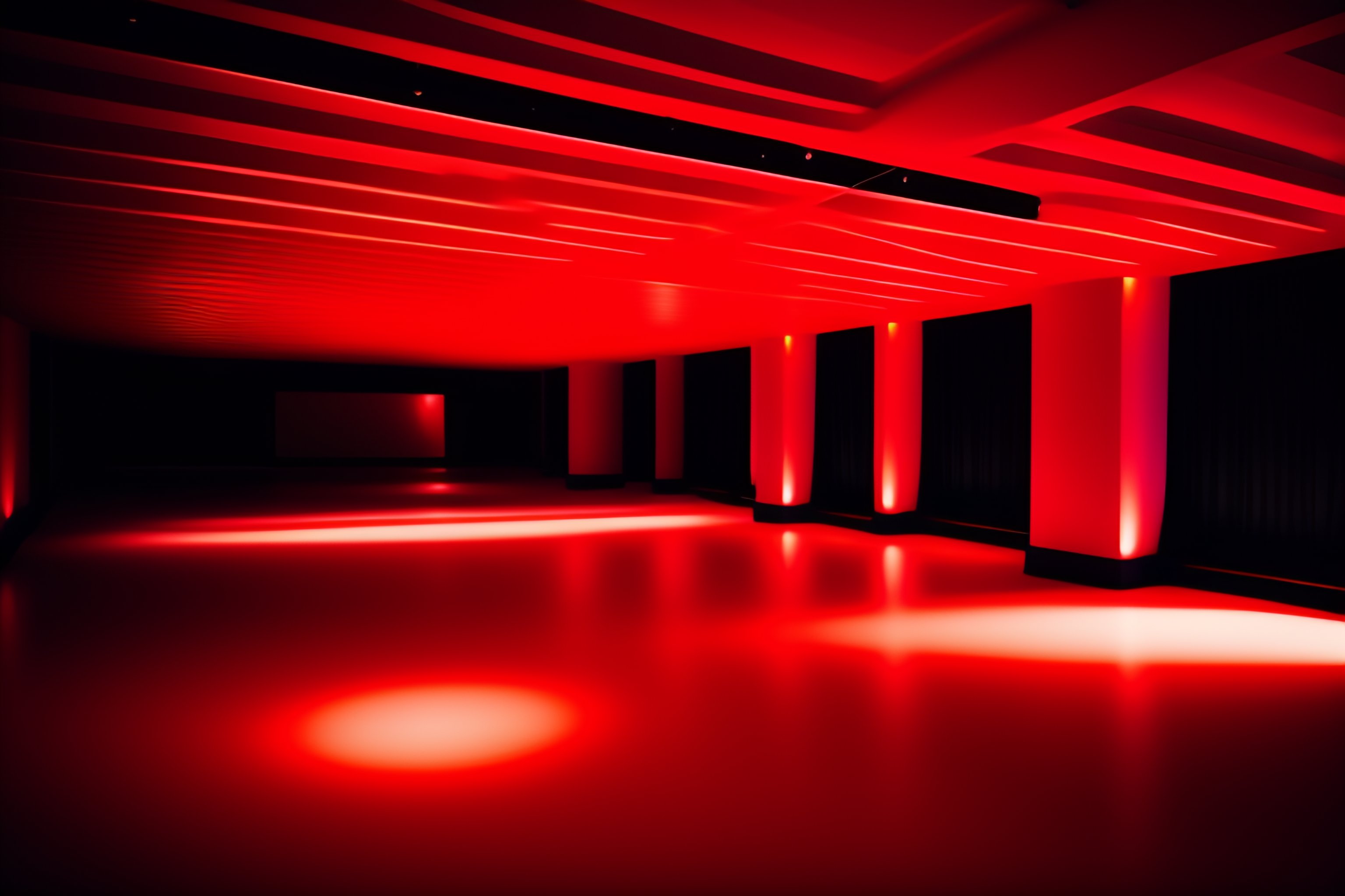 Lexica Black and red dancefloor interior, square