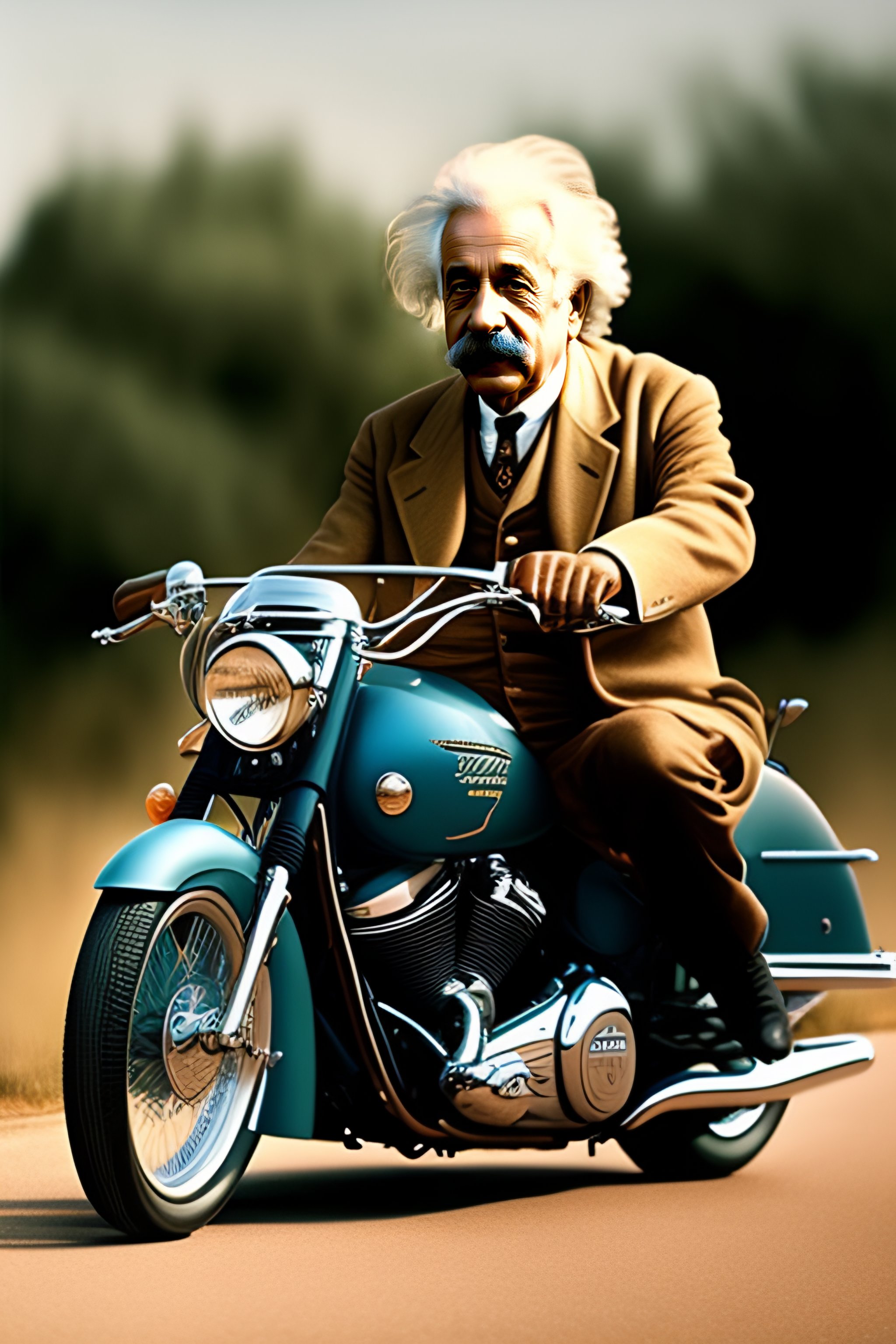 albert einstein riding a bike