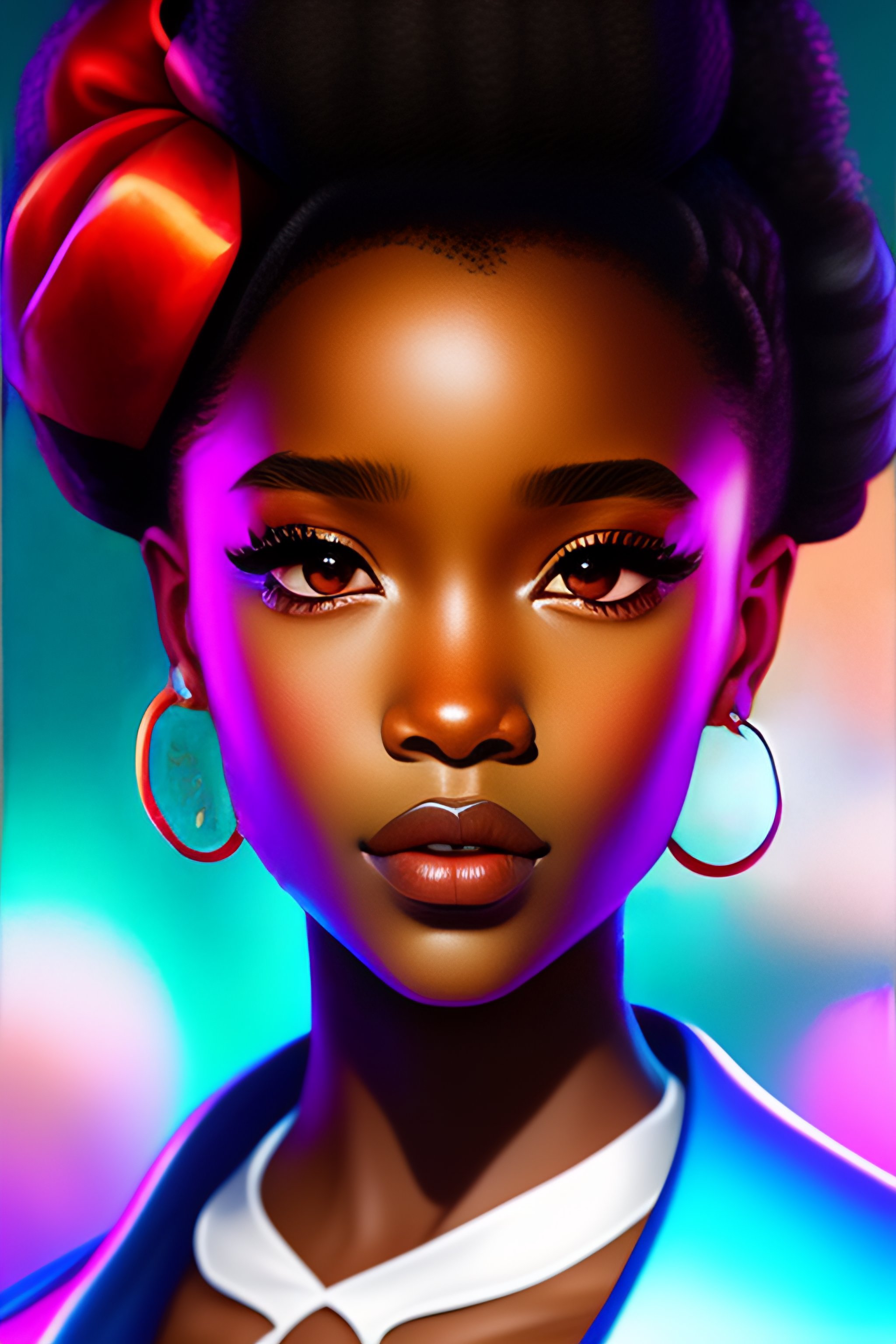 Lexica - Portrait of an black girl anime character hyper realistic