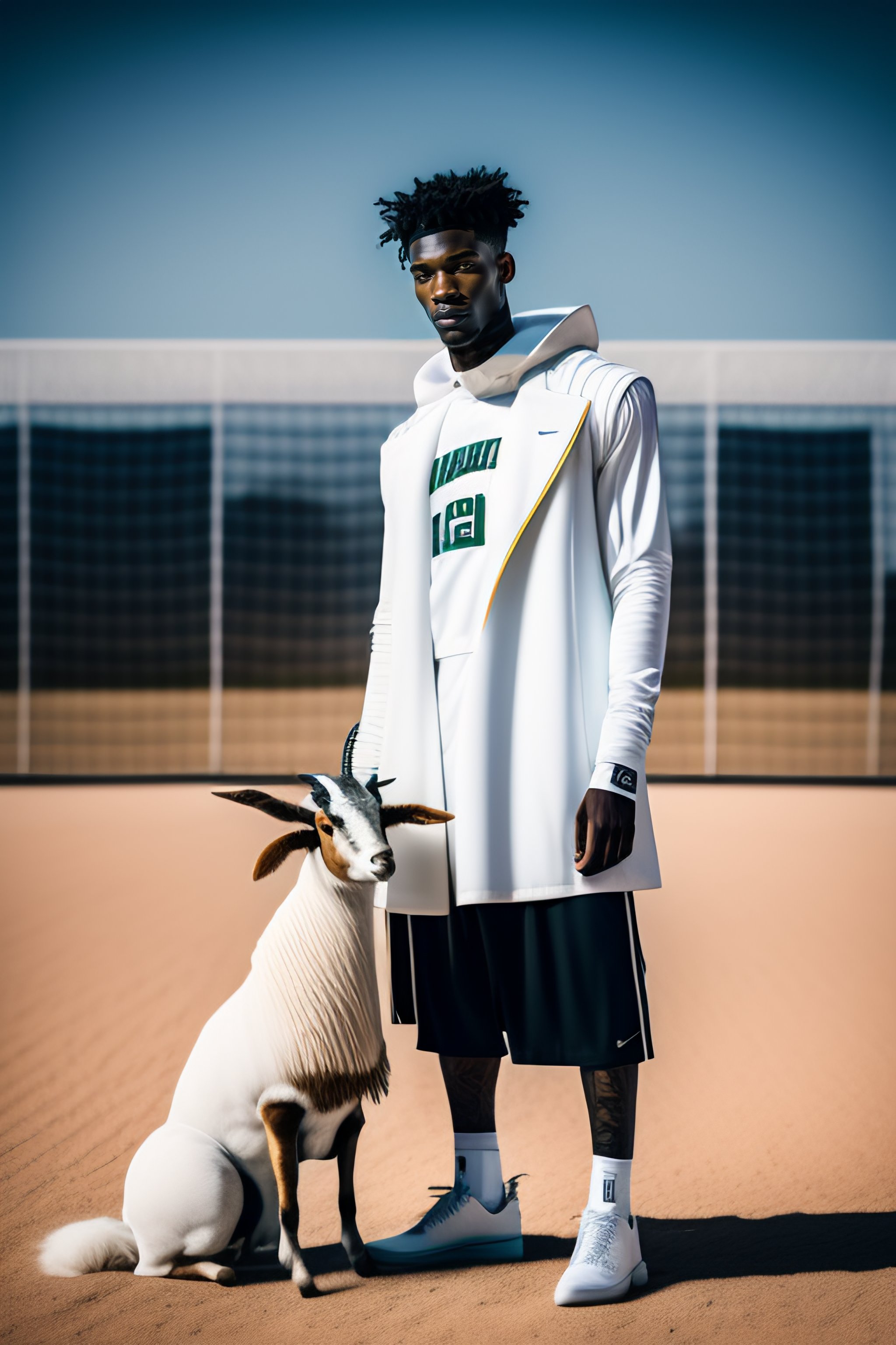 Lexica - Ja Morant basketball player with goat animal realistic