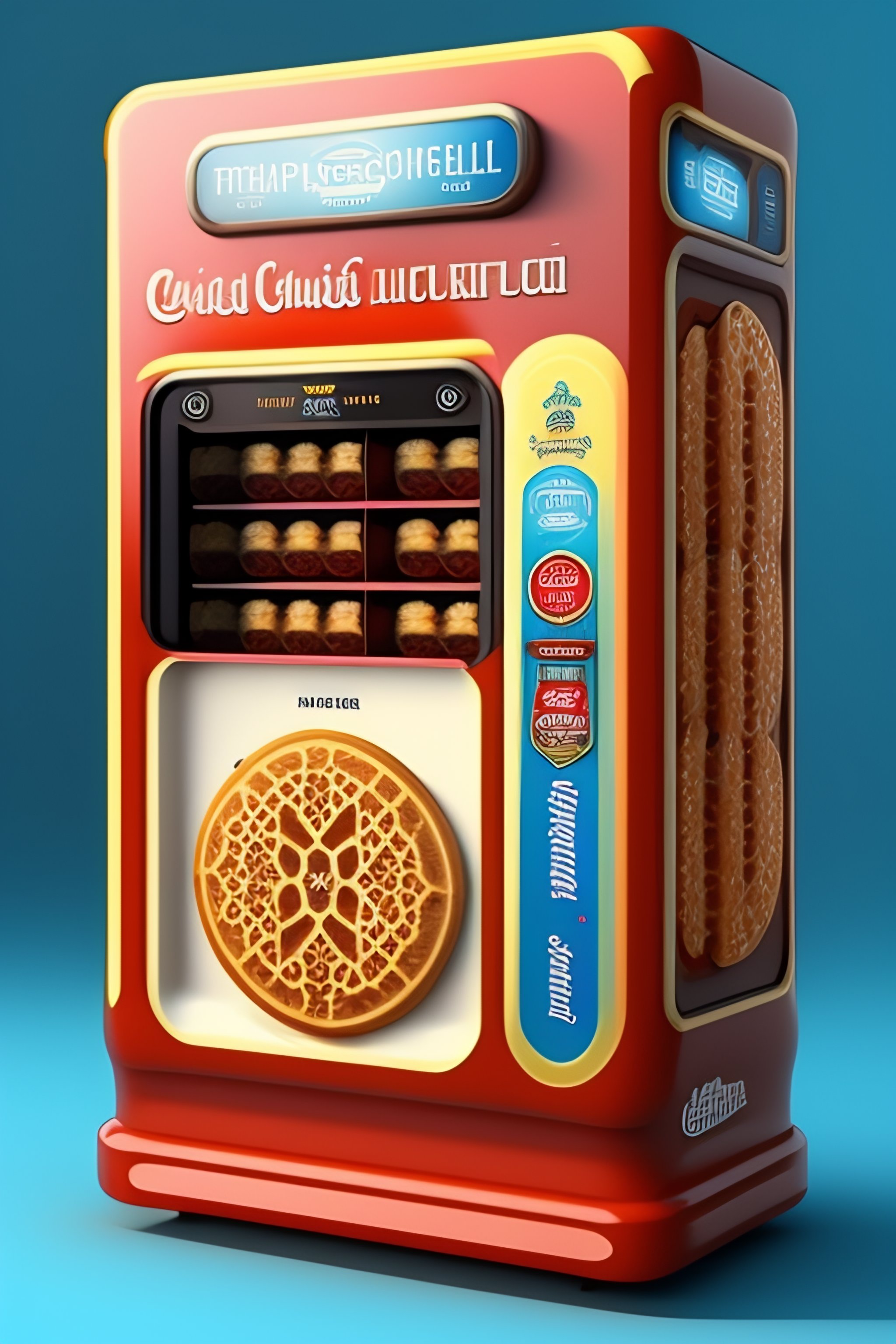 Lexica A waffle vending machine for breakfast, cute. Concept art