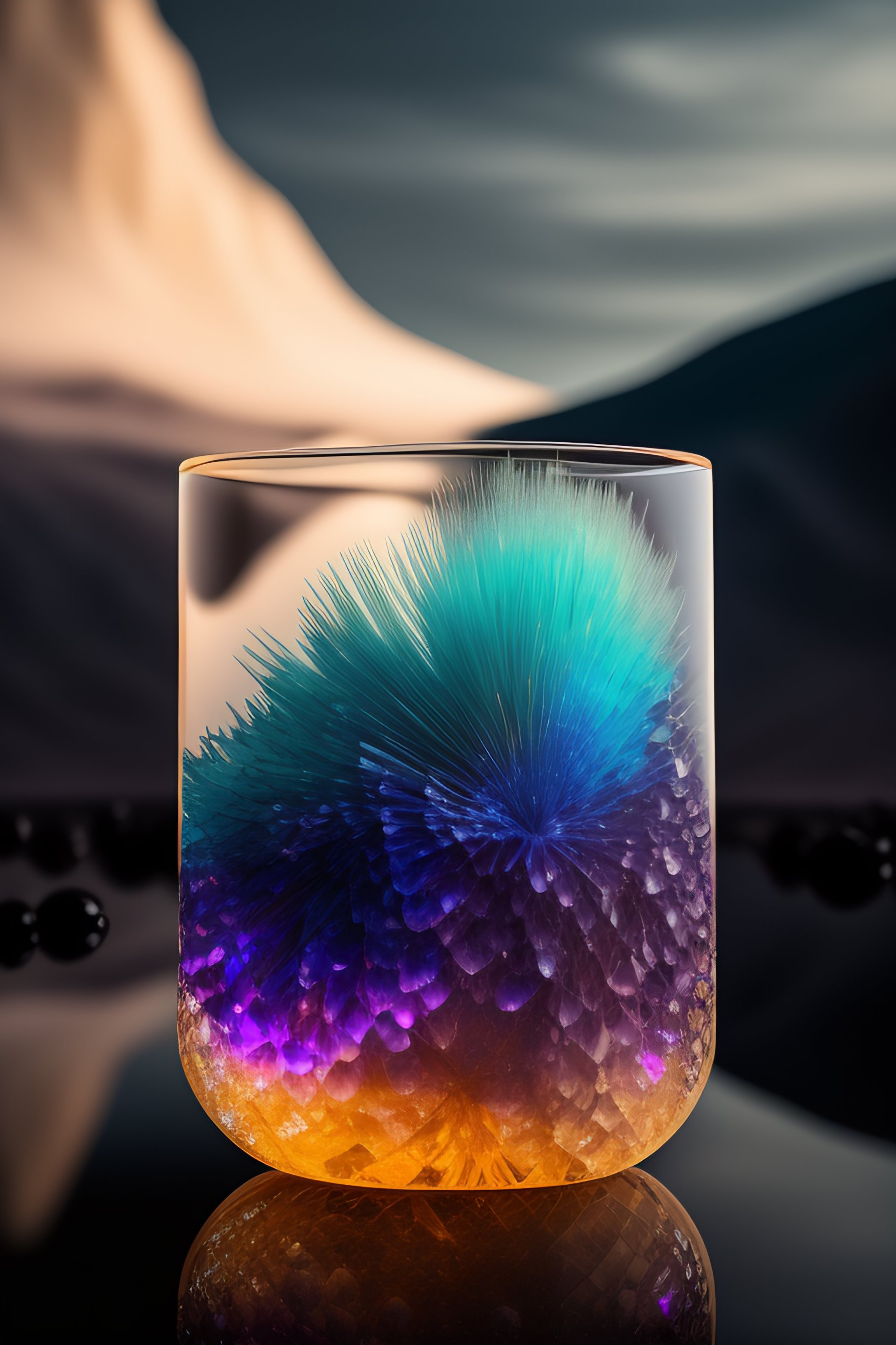 Lexica - Crystal hand, black scene