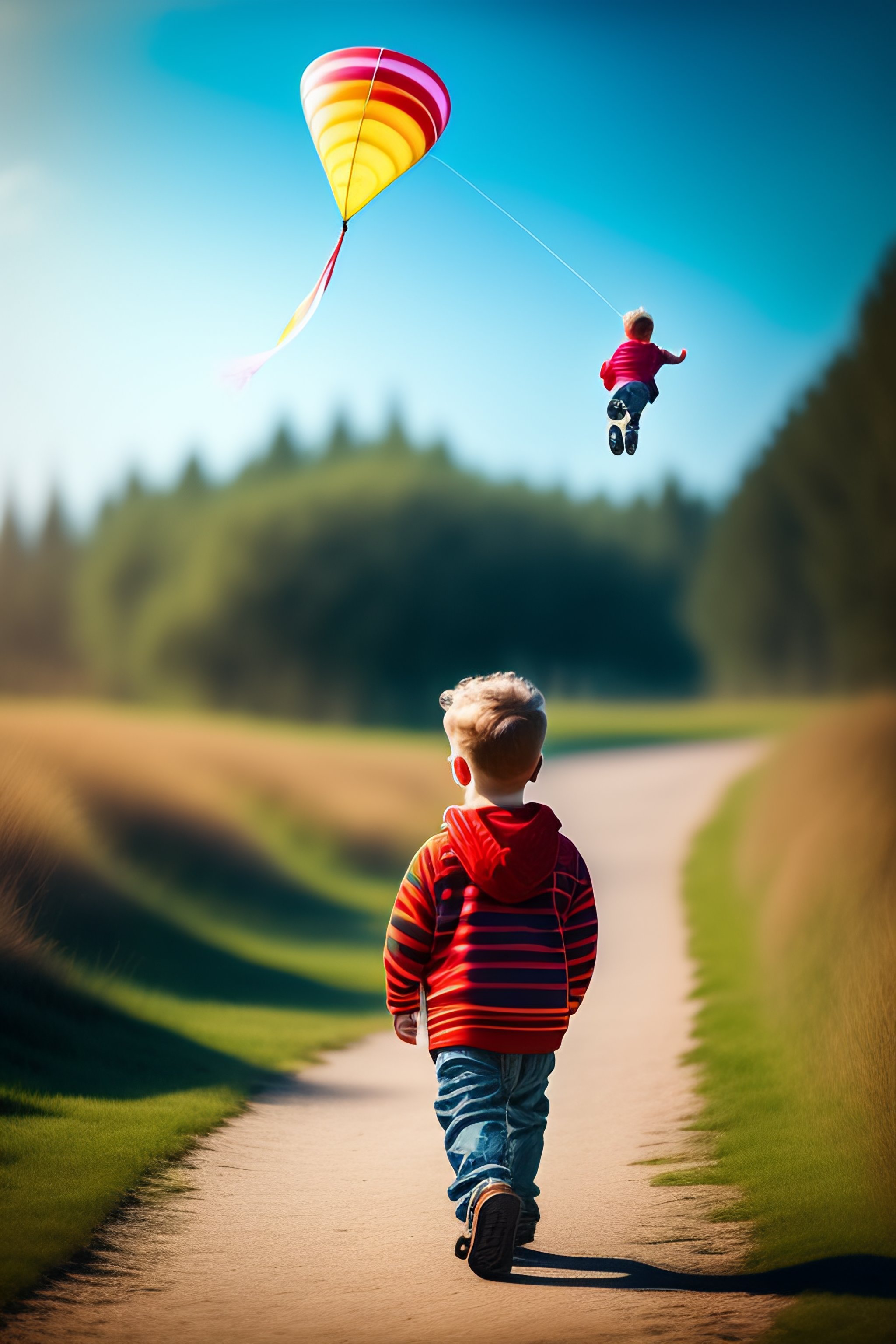 Lexica - Kid flying a kite