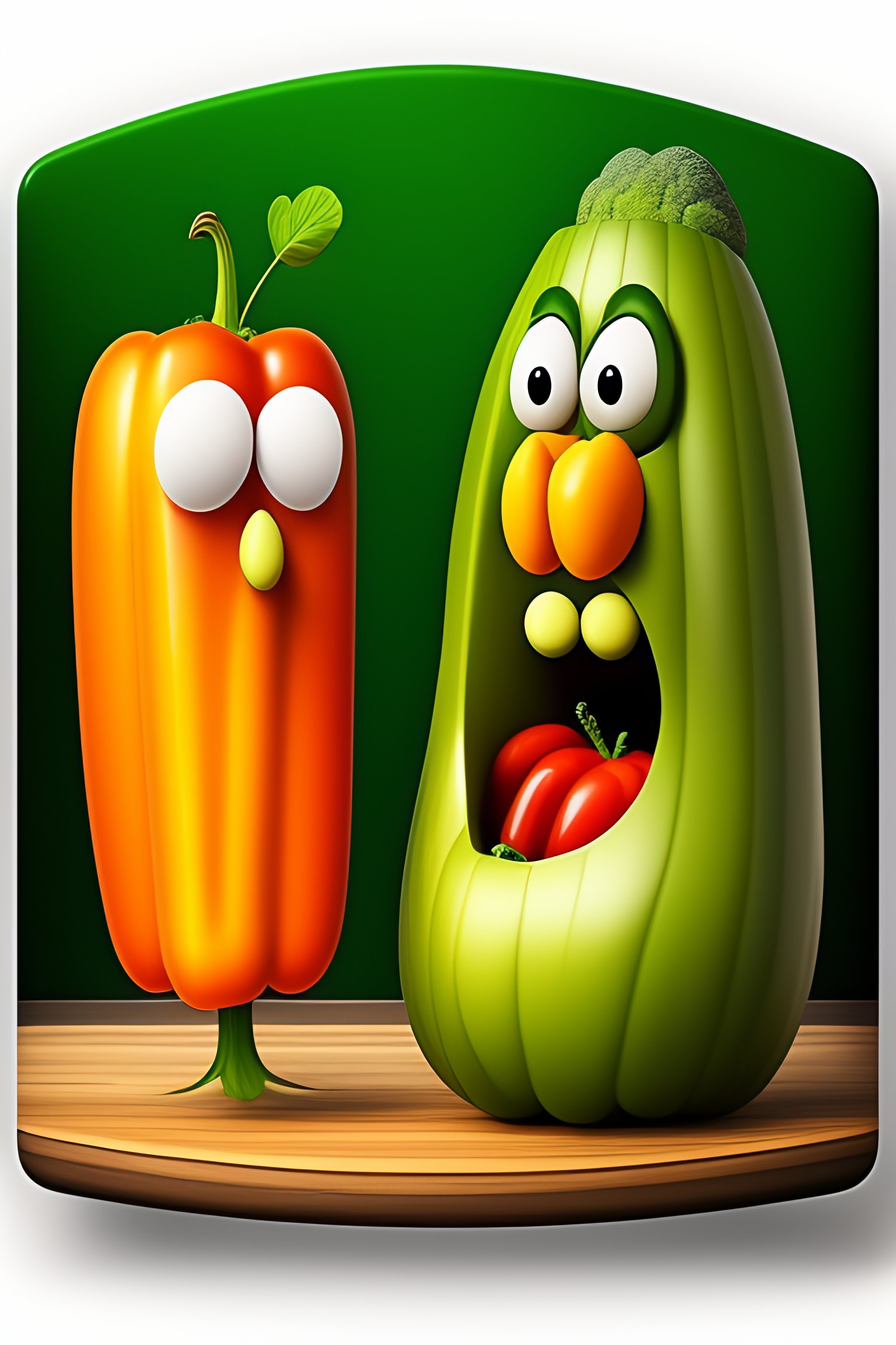 Lexica Cartoon talking vegetables