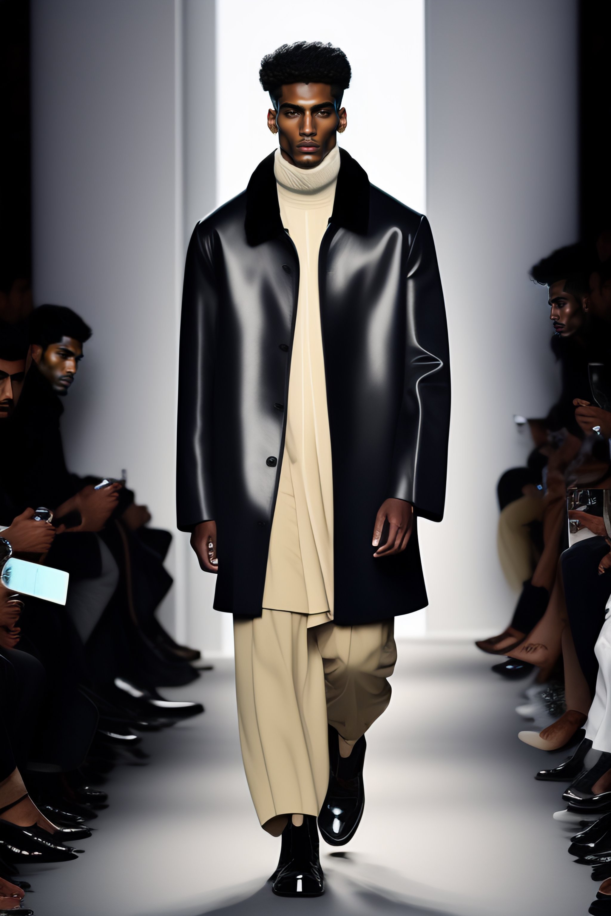 Lexica - Arab male model walking dow the catwalk, fashion, streetwear ...