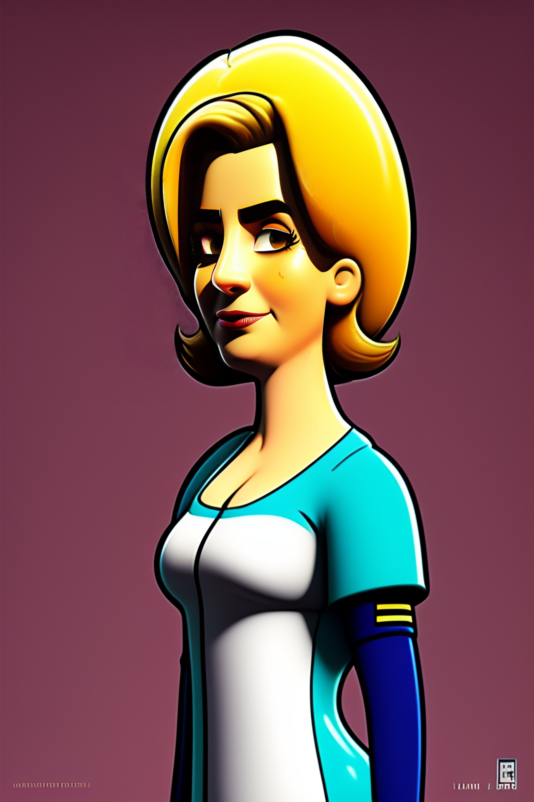 Lexica - Photo of messi femme cartoon in the style of matt groening