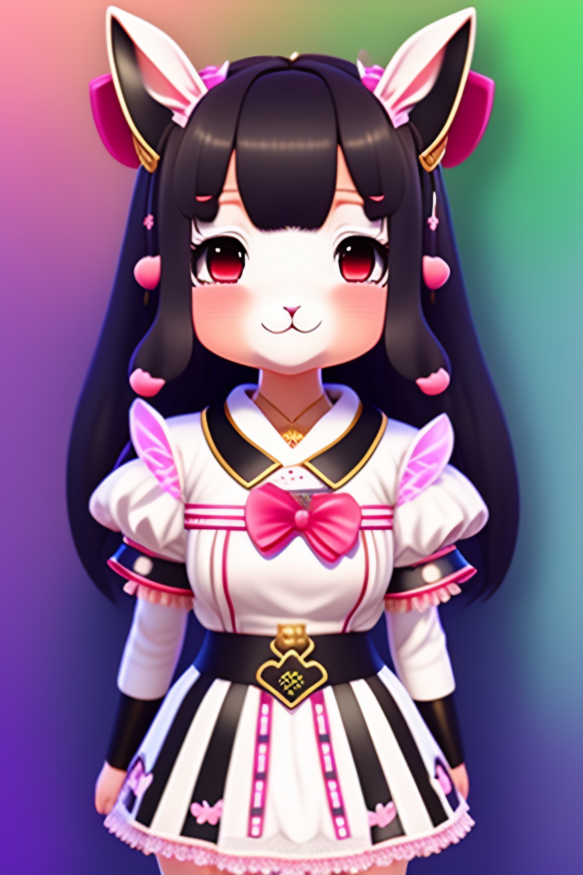 Lexica - Cute Rabbit Japanese kawaii style. at an virtual idol concert