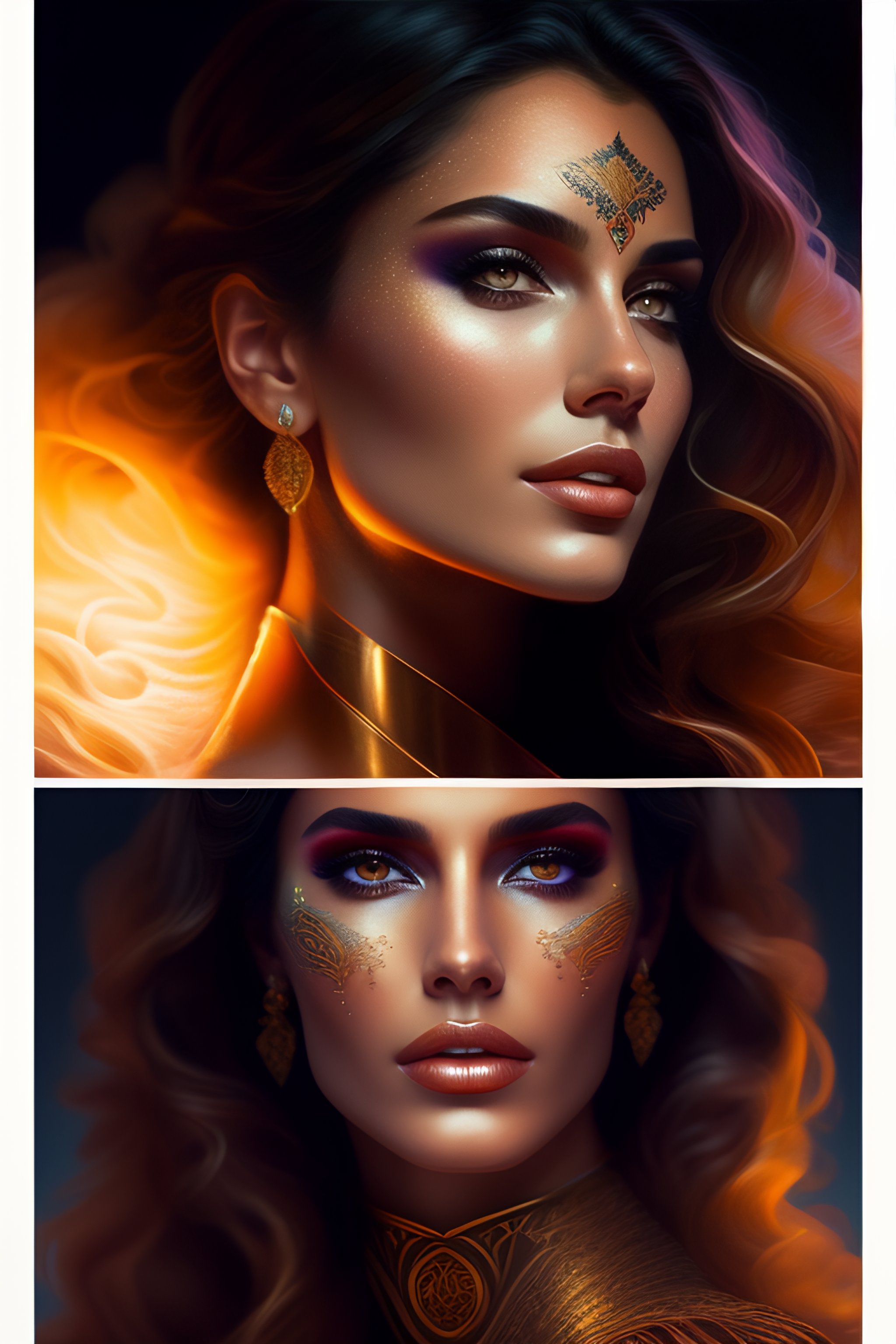 Lexica Beautiful portrait of Hande Ercel, face painting, dramatic