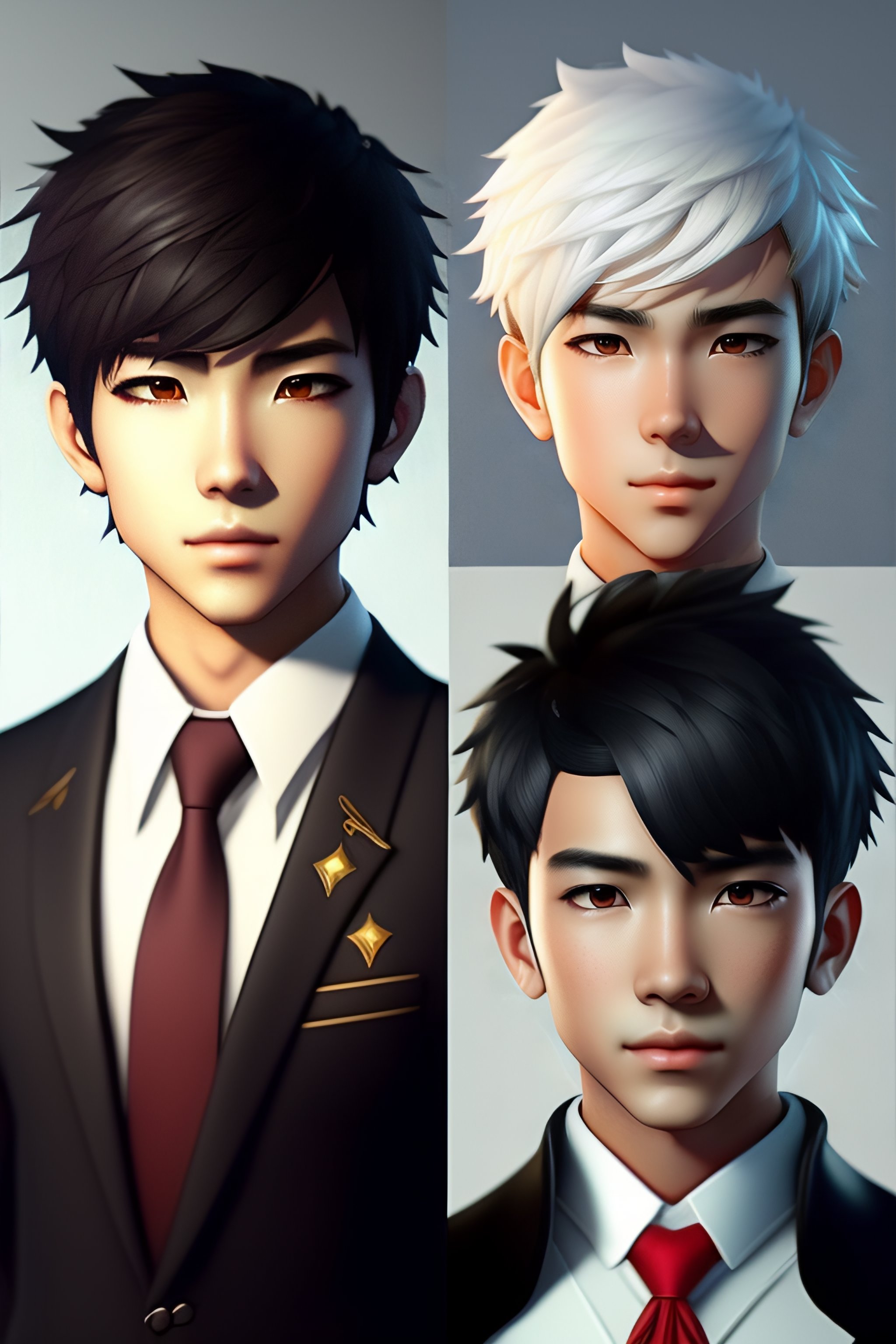 Lexica - Create a realistic anime-style portrait of a young