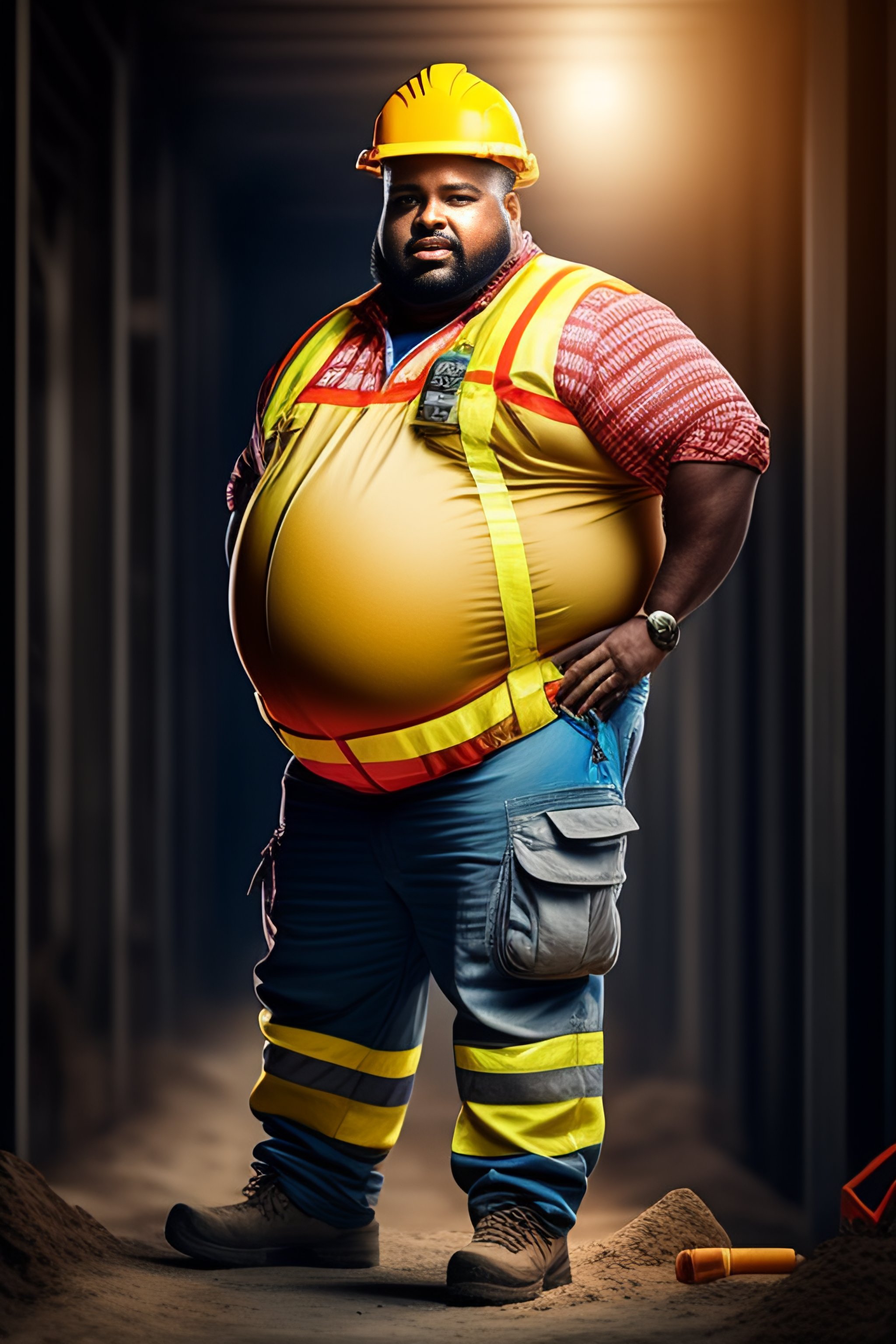 lexica-a-construction-worker-with-a-large-belly-amateur-photo