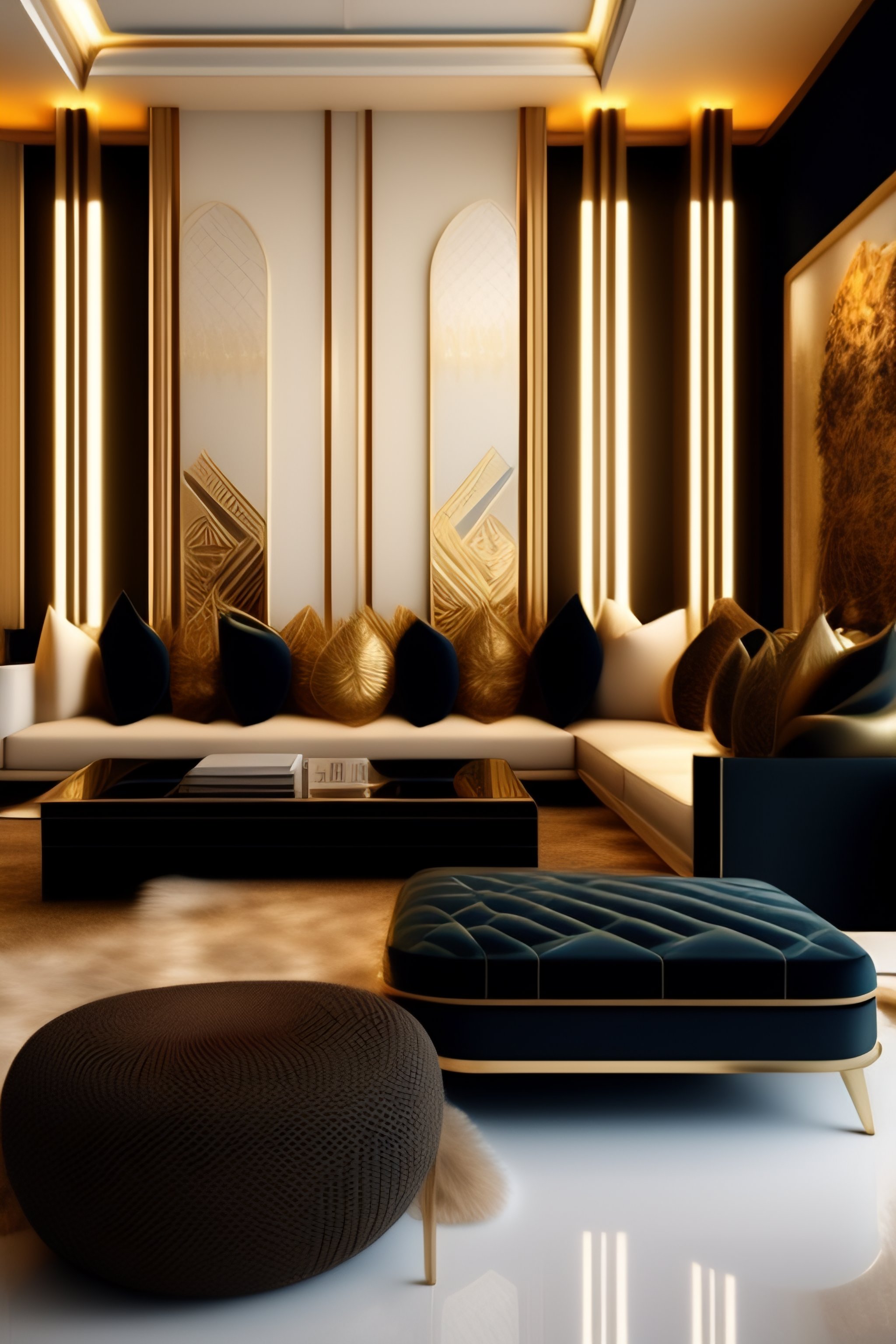 Lexica - Interior living room art deco style intrincate