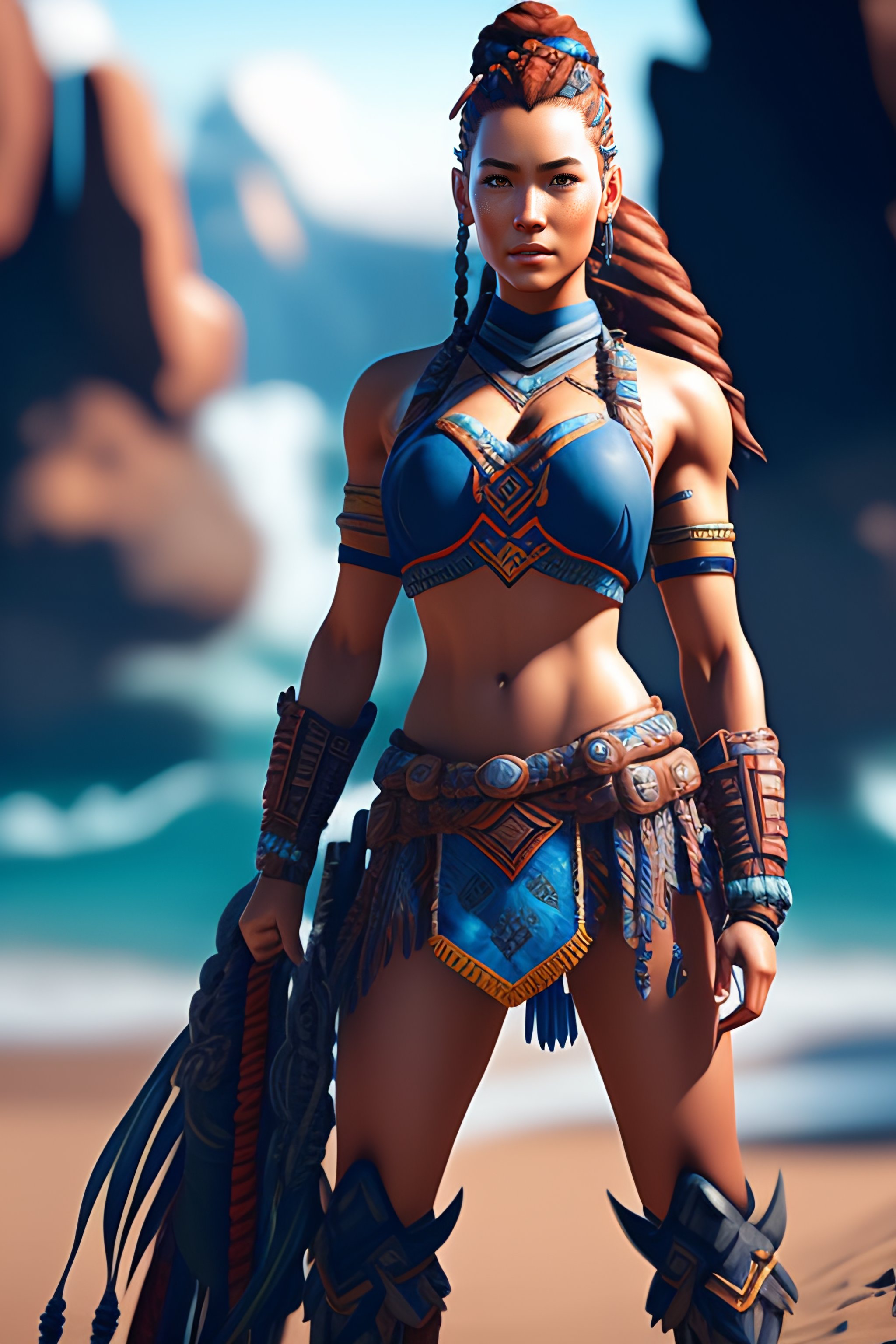 Lexica Zero Dawn Protagonist Aloy In A Bikini Muscular Very