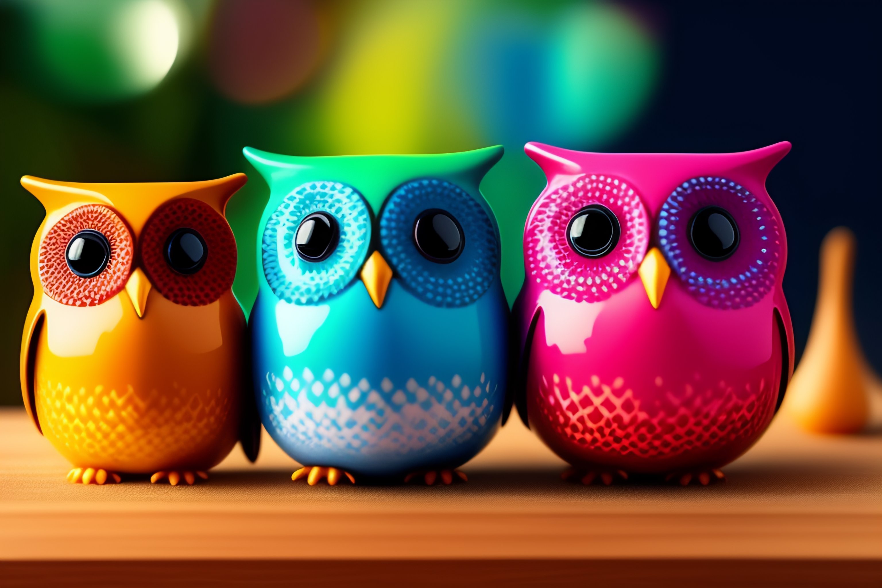 Lexica - Picture of colourful and diverise owls flying with different ...