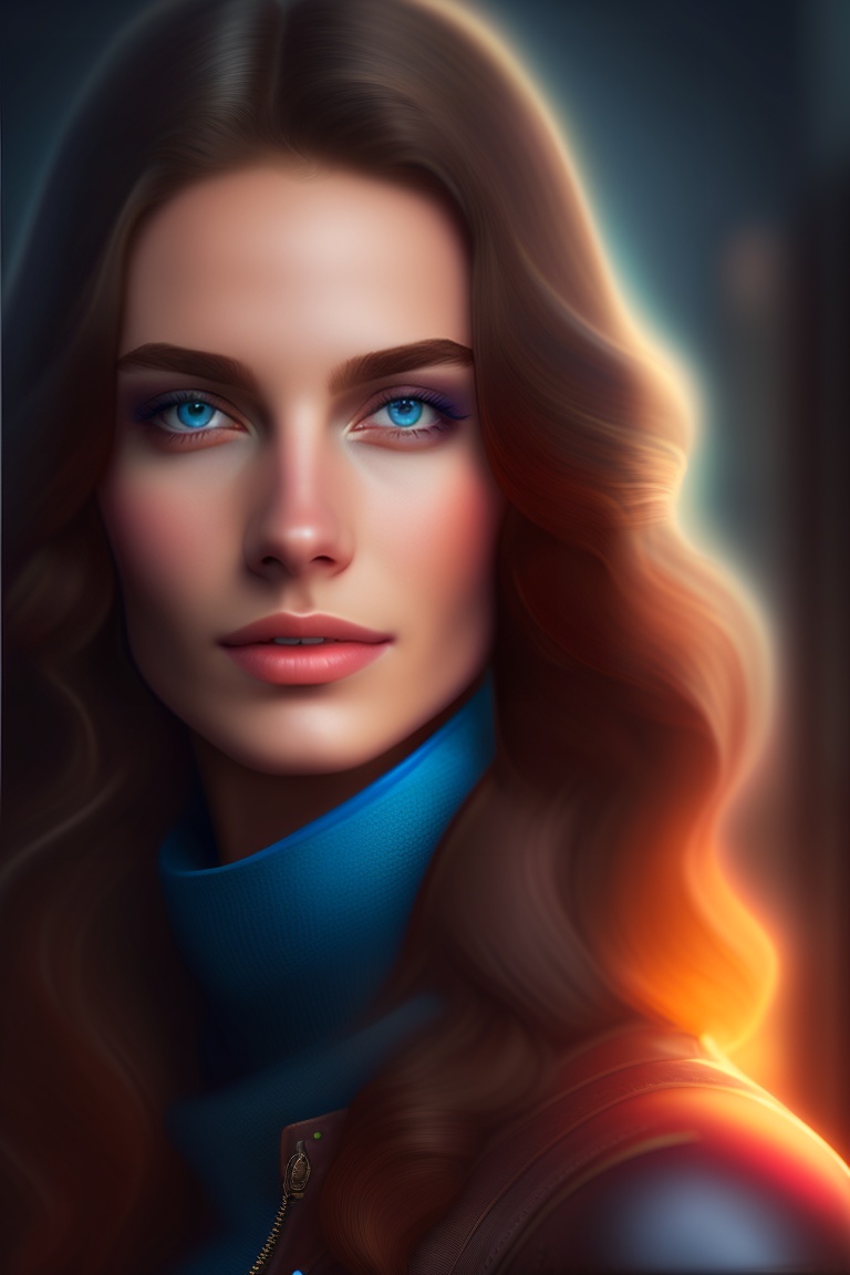 Lexica - Portrait of a young woman, blue eyes, cinematic