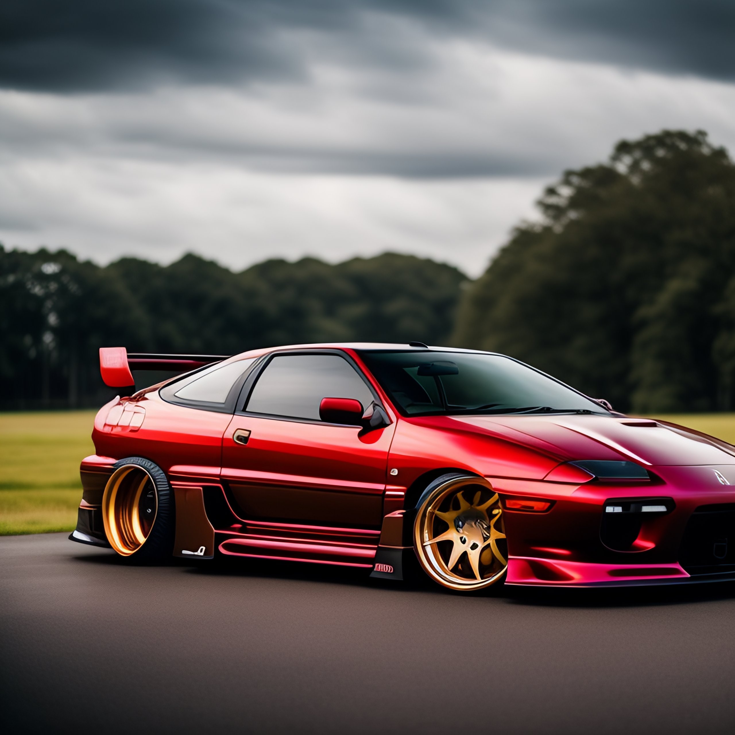 Lexica - A red mitsubishi eclipse 1999, rays volk racing te37v 18