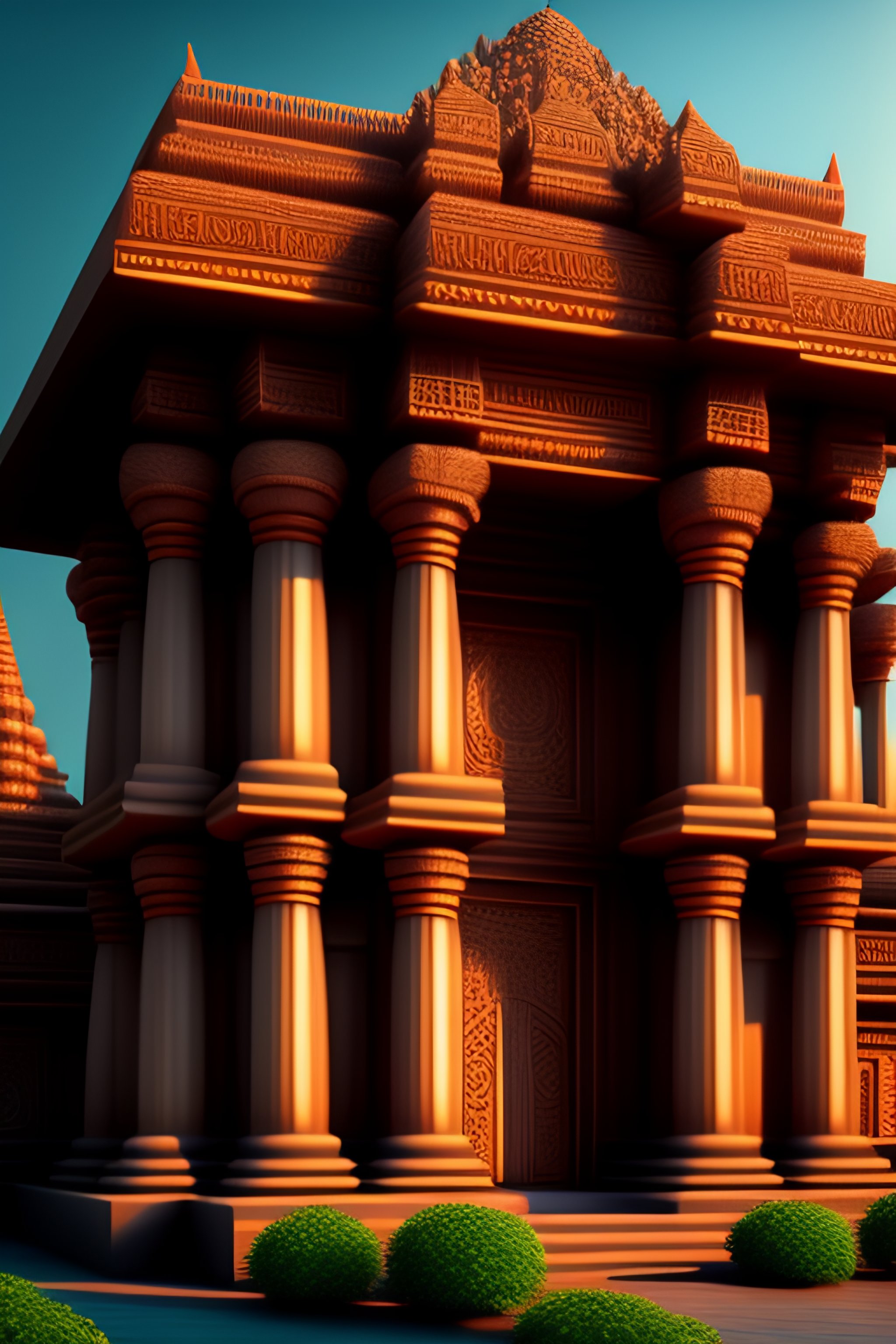 Lexica Beautiful Indian stone carved temple, surrealism, hyper