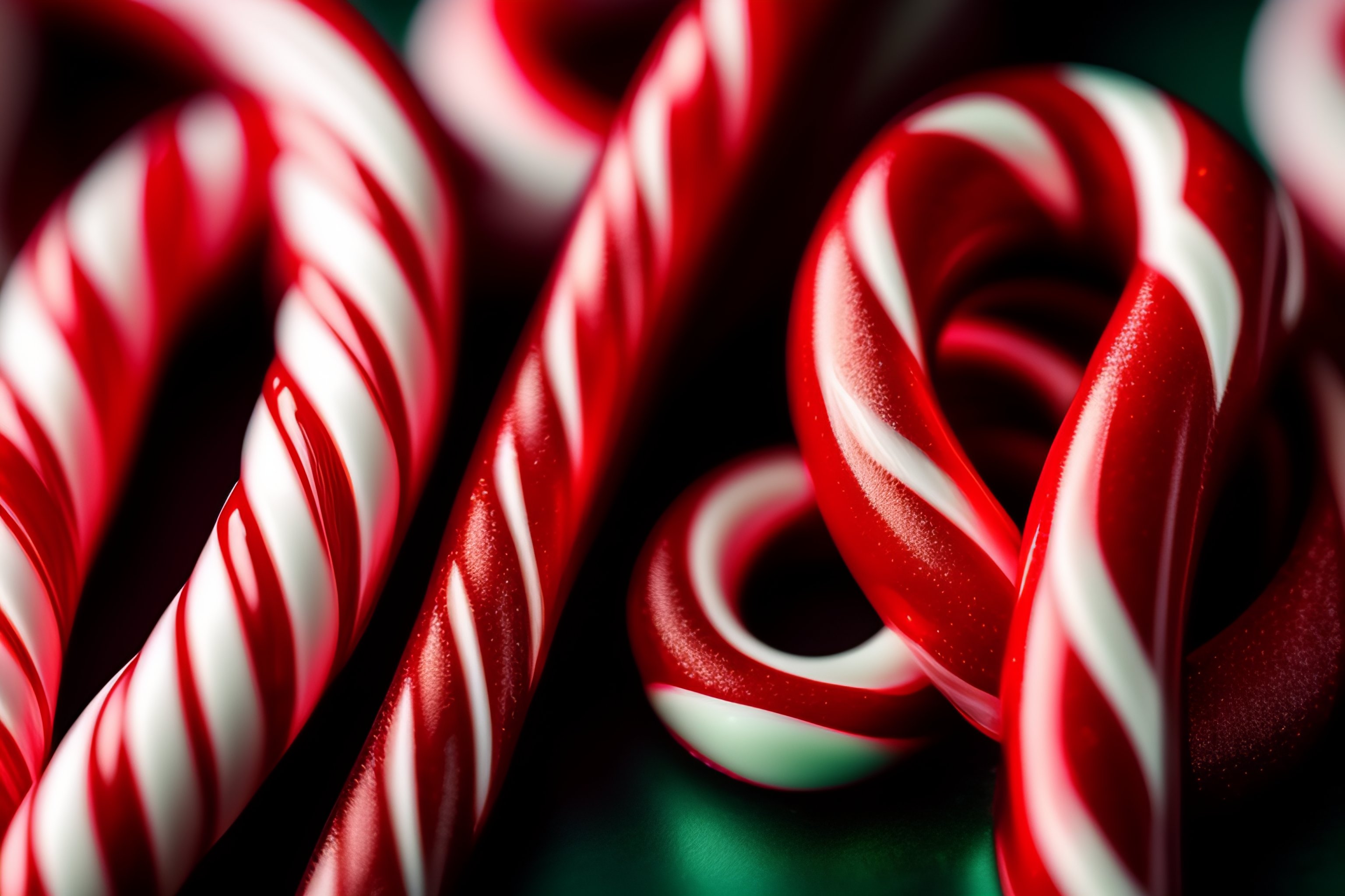 Lexica - Closeup of peppermint candy canes side by side, intricate ...