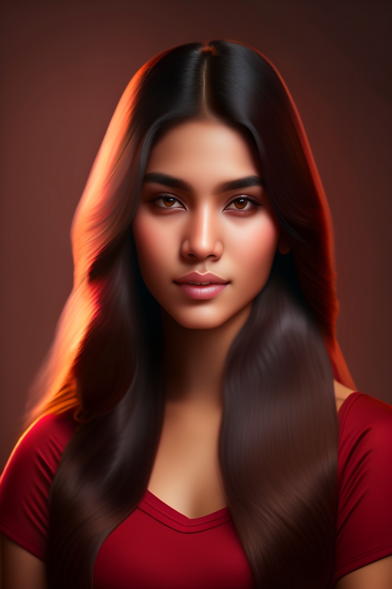 Lexica - 20 year old girl,long brown&black hair,cute face, indian face ...