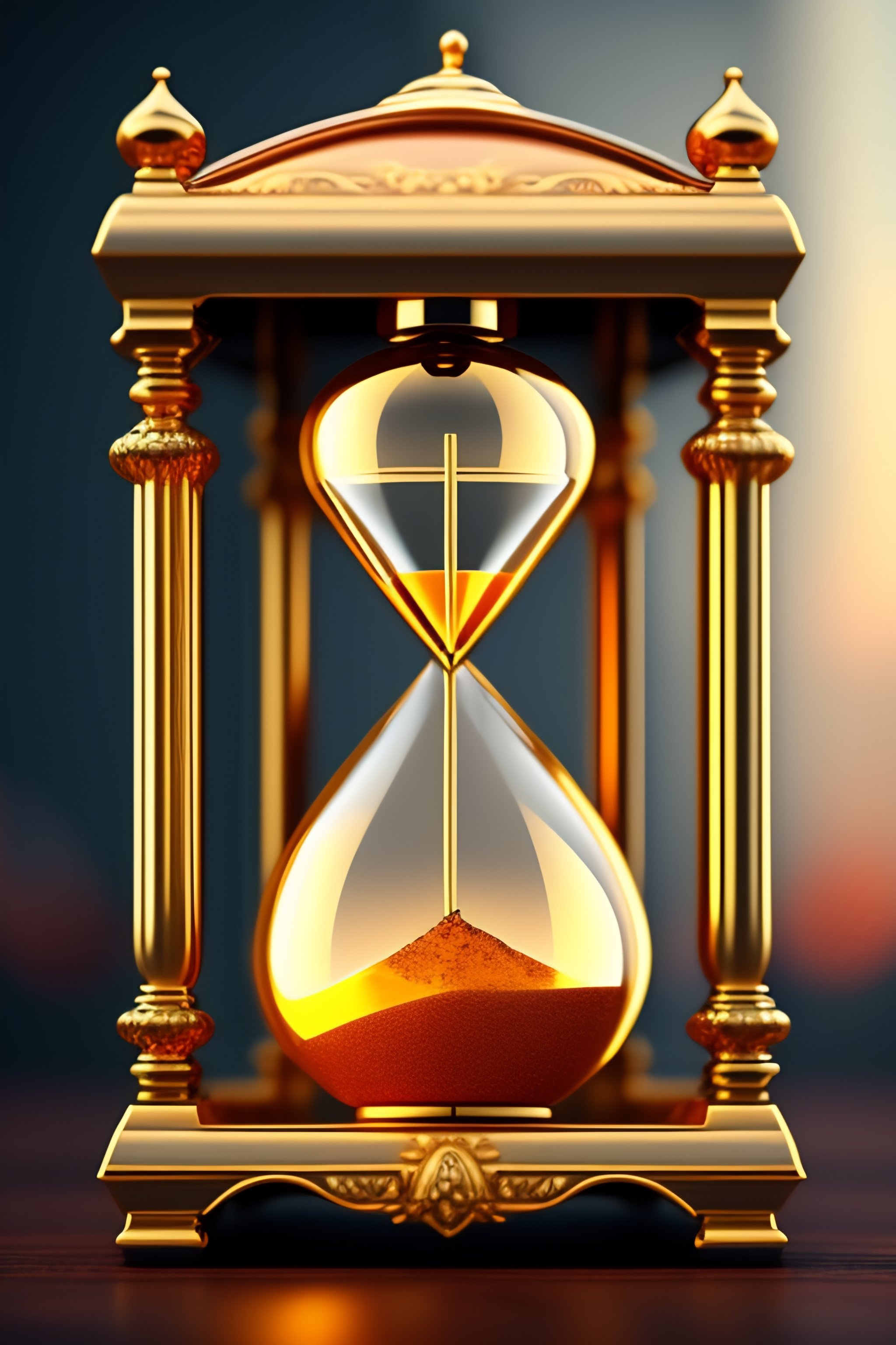 Lexica - A photo of an antique hourglass, lying down and with broken ...