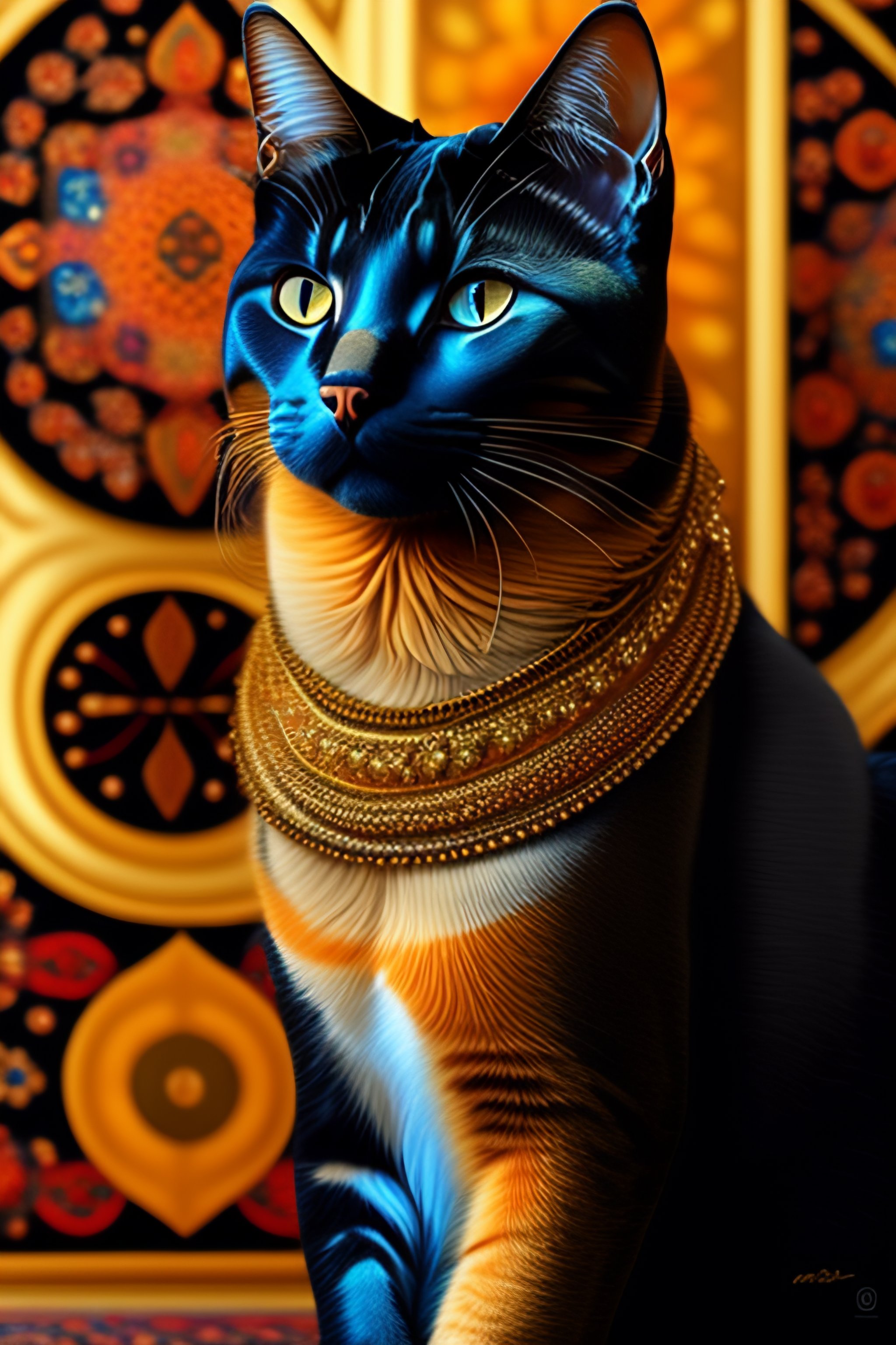 Lexica - Beautiful cat in the style of Gustav Klimt