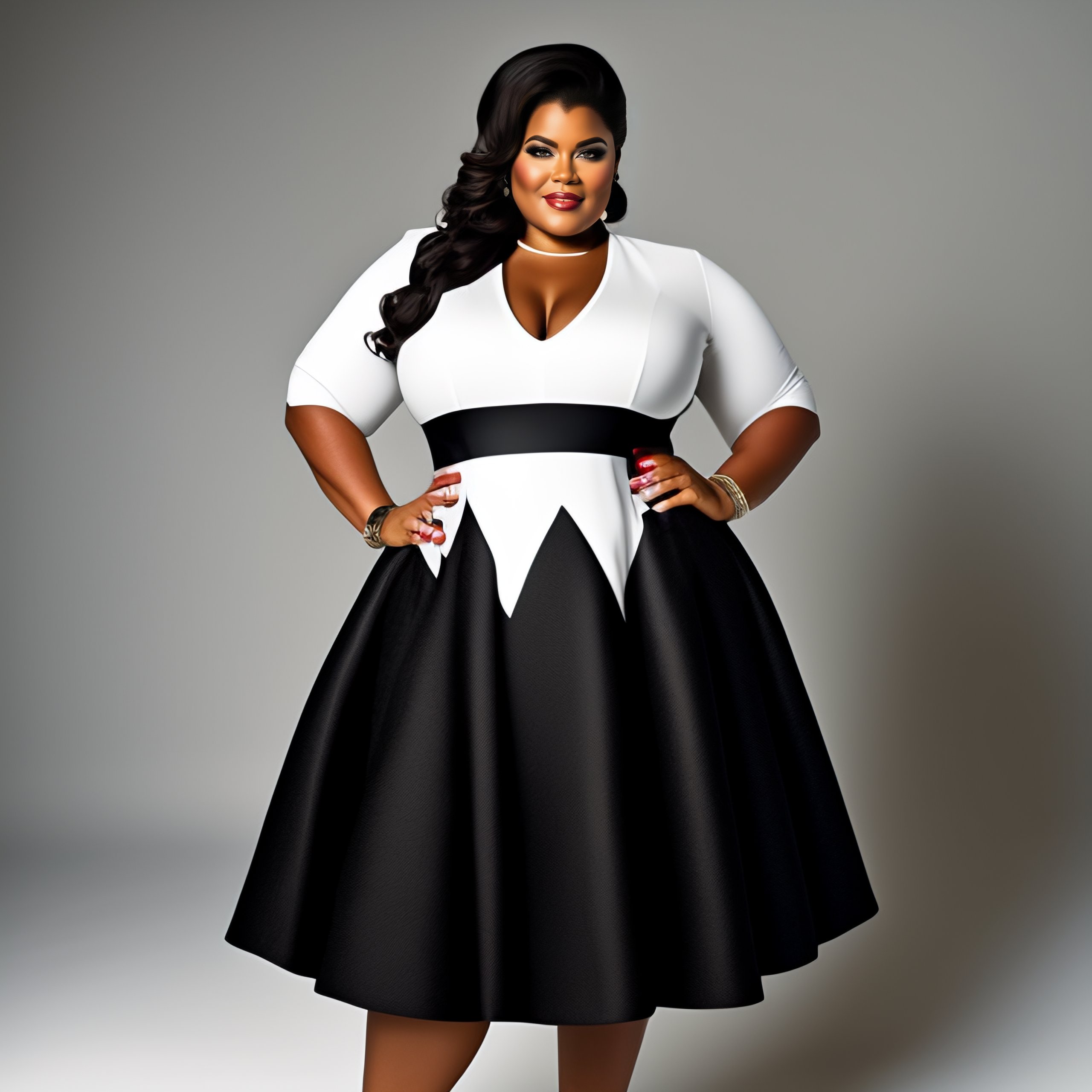 Black and white dress for hot sale plus size