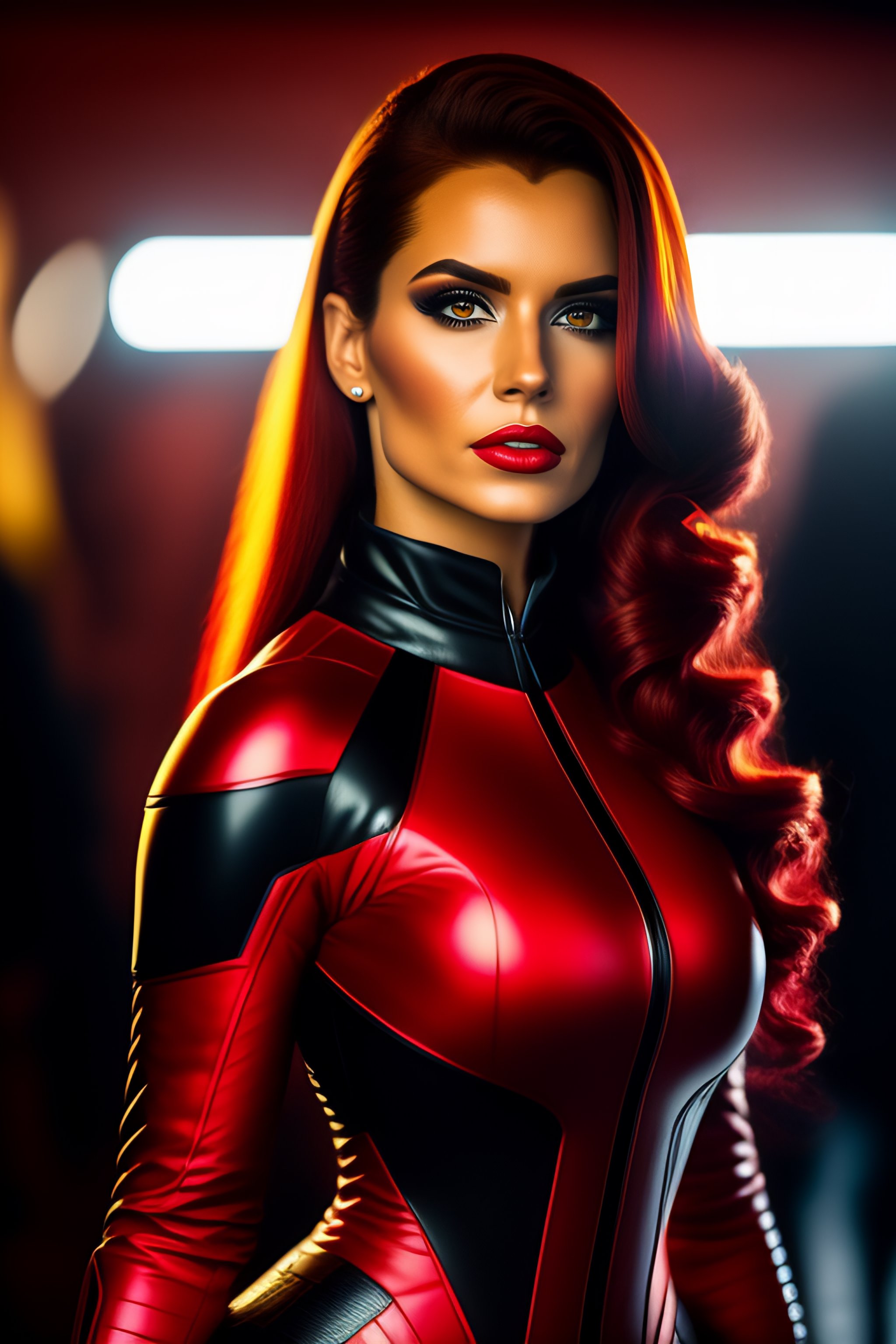 Lexica - Paola Oliveira as Marvel character Black Widow, realistic