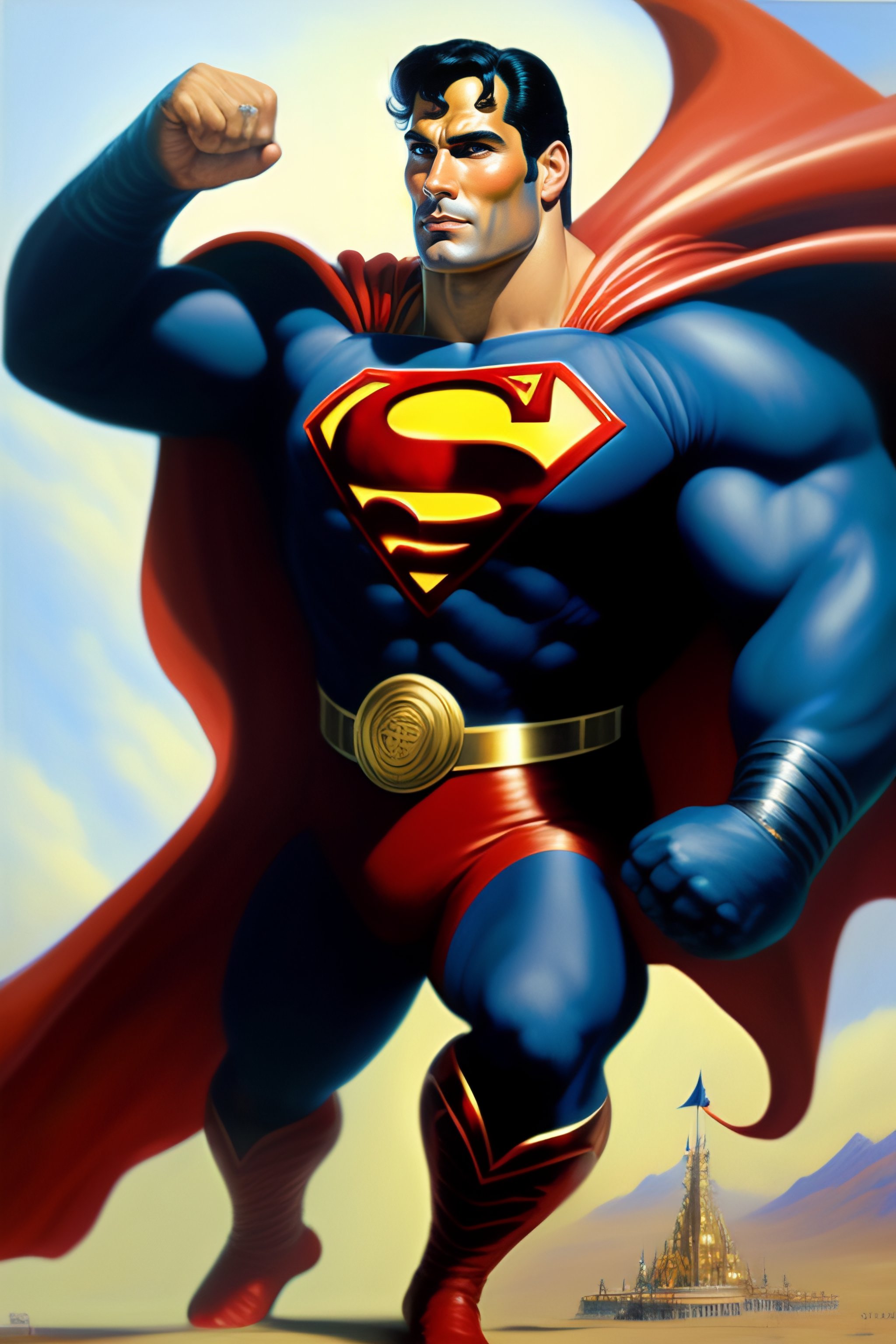 Lexica - Realistic painting of a squonk as superman, with 6 legs, by ...