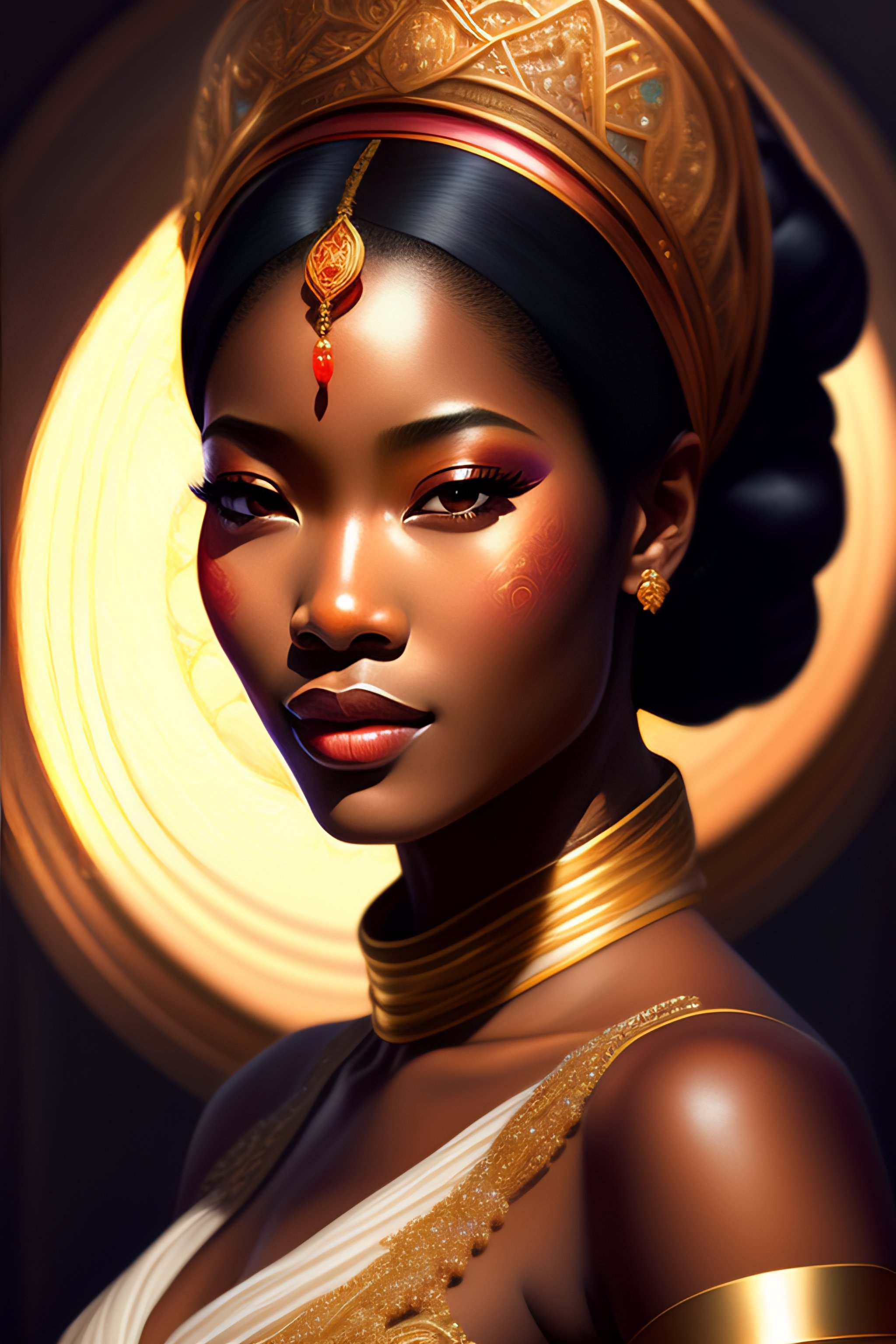 Lexica - Ultra realistic illustration, smiling nubian geisha prima ...