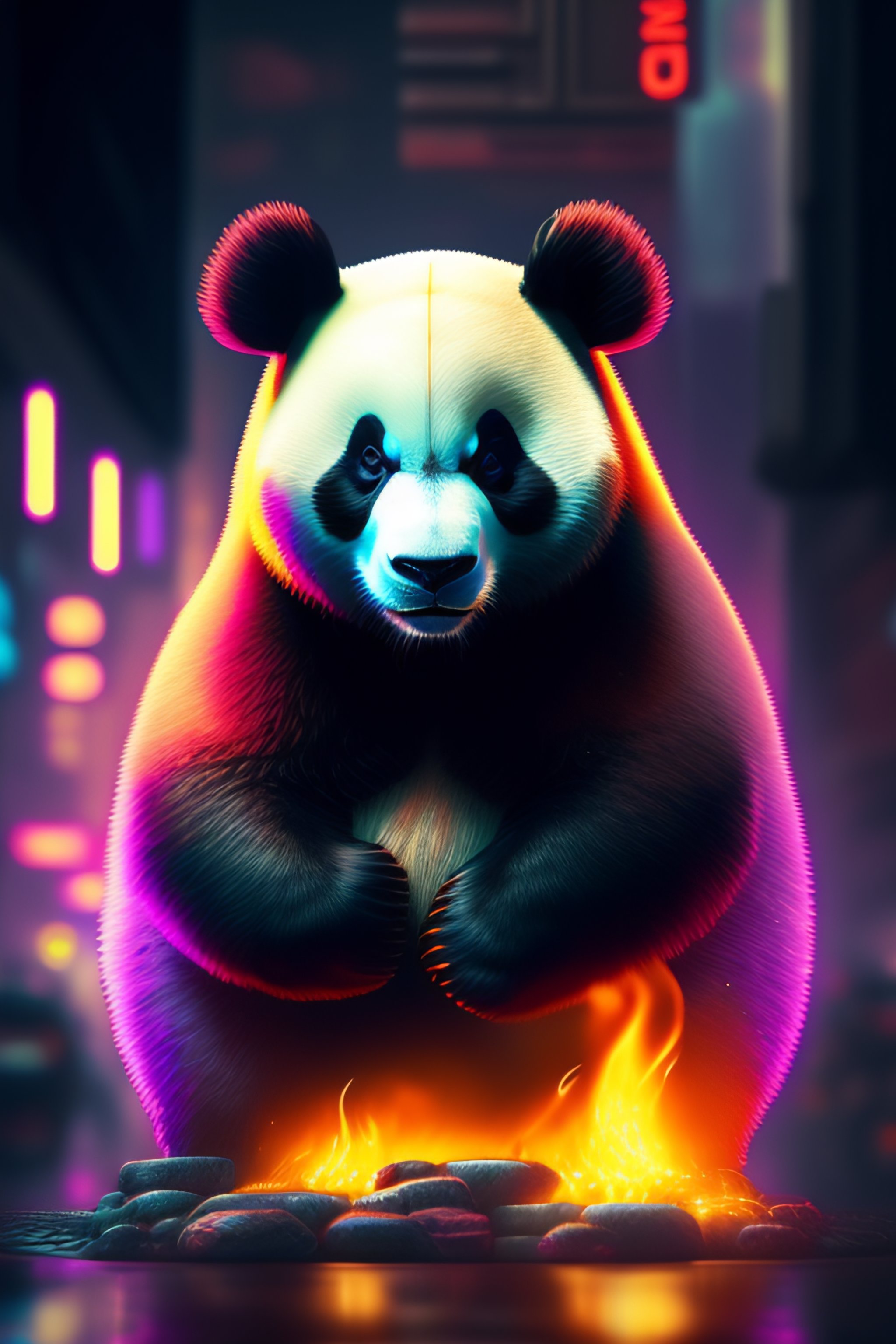 Lexica - Panda in cyberpunk style 2077s, in NFT format
