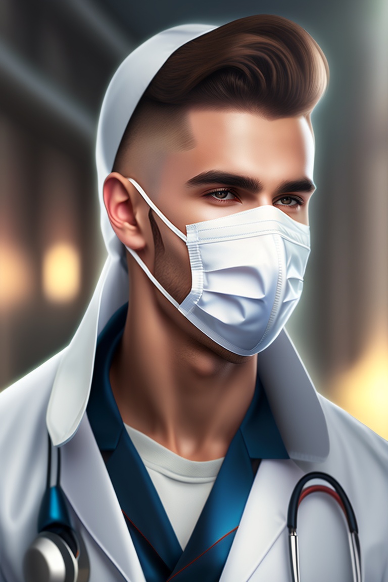 Lexica - Photo of a young male doctor wearing a white doctor suit ...