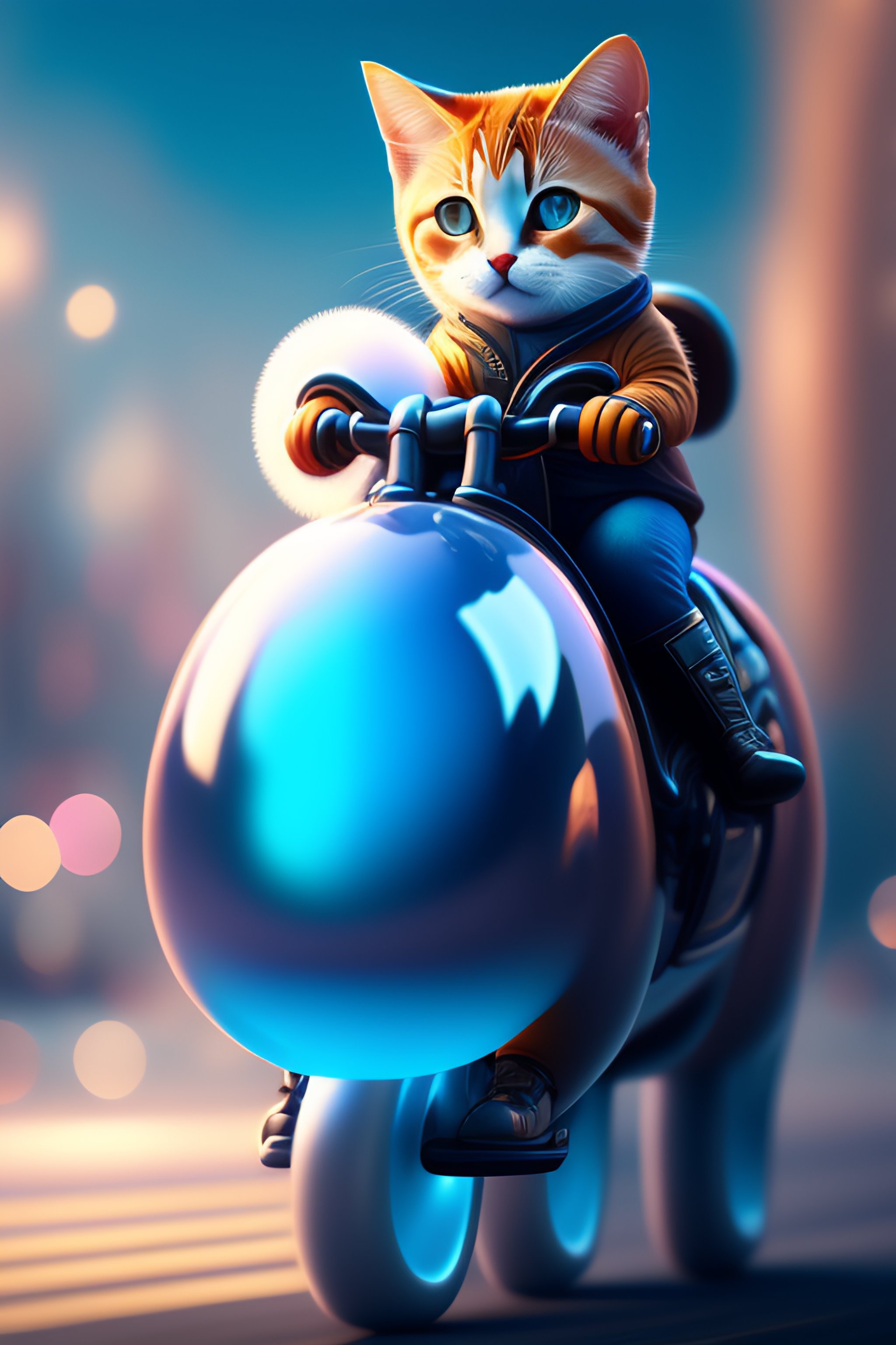 cinematic portrait of Mew Pokemon riding large blue