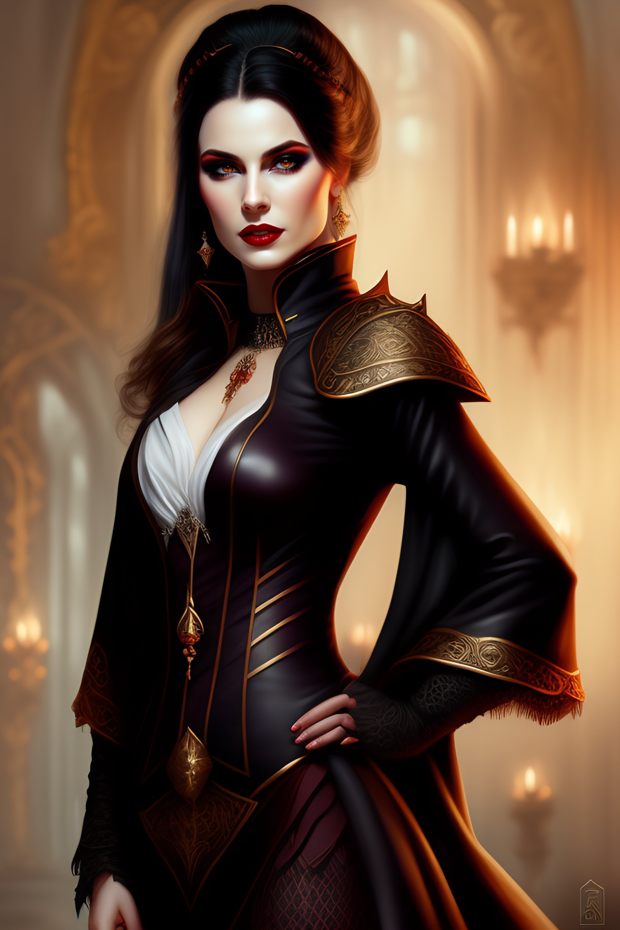 Lexica - Female vampire, dark fantasy, dnd portrait, pale skin, modern ...
